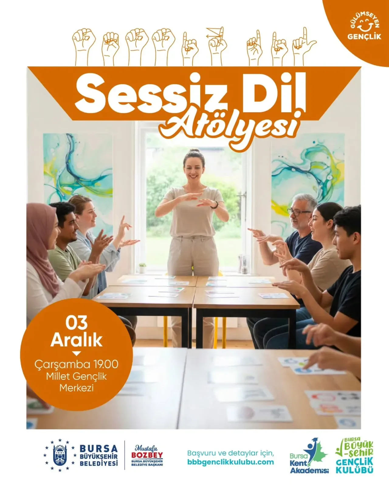 Bursa Büyükşehir Belediyesi, Gençler İçin Ücretsiz İşaret Dili Atölyesi Düzenliyor Bursa Büyükşehir Belediyesi, Gençler İçin Ücretsiz İşaret Dili Atölyesi Düzenliyor