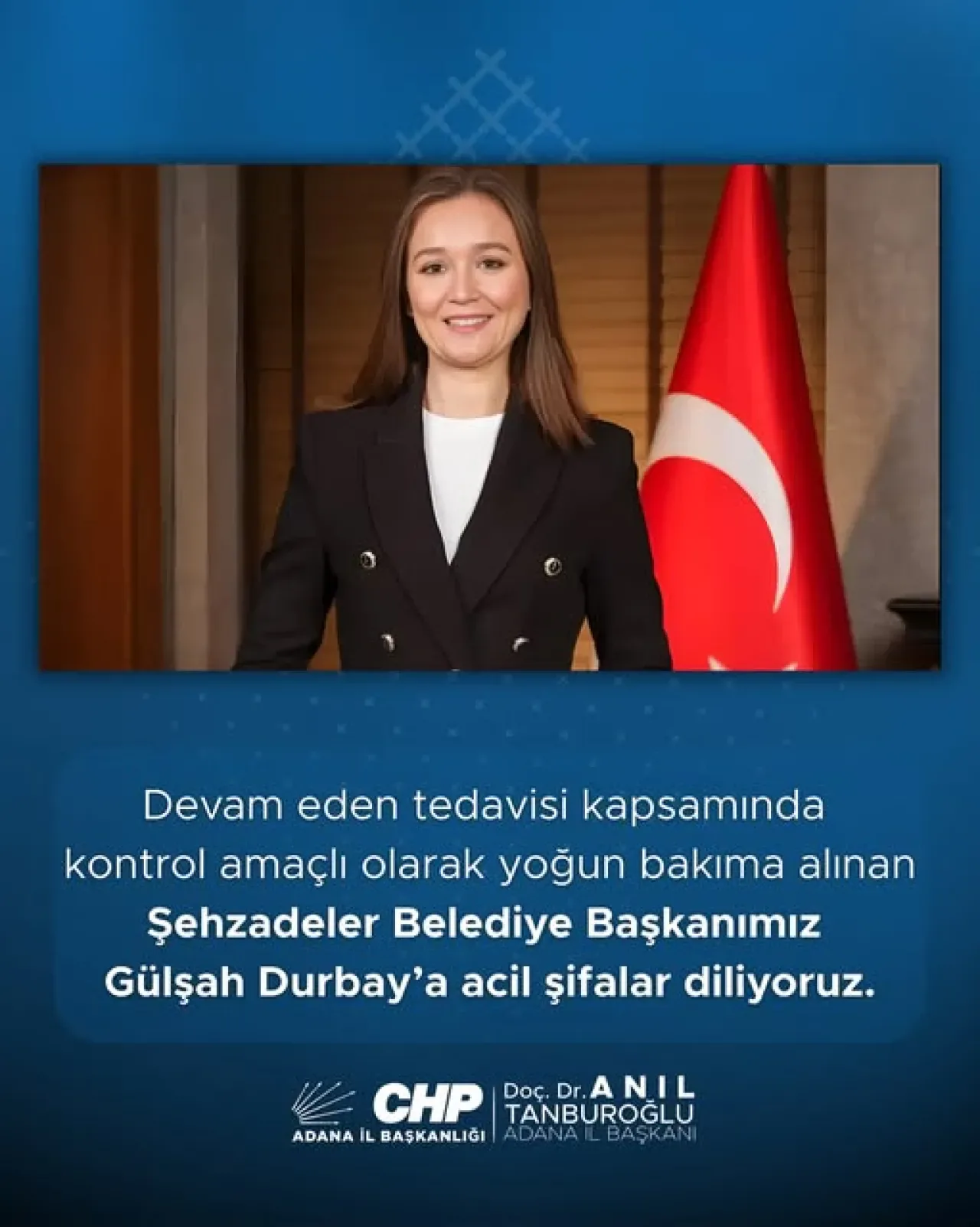 Şehzadeler Belediye Başkanı Gülşah Durbay Yoğun Bakımda Şehzadeler Belediye Başkanı Gülşah Durbay Yoğun Bakımda