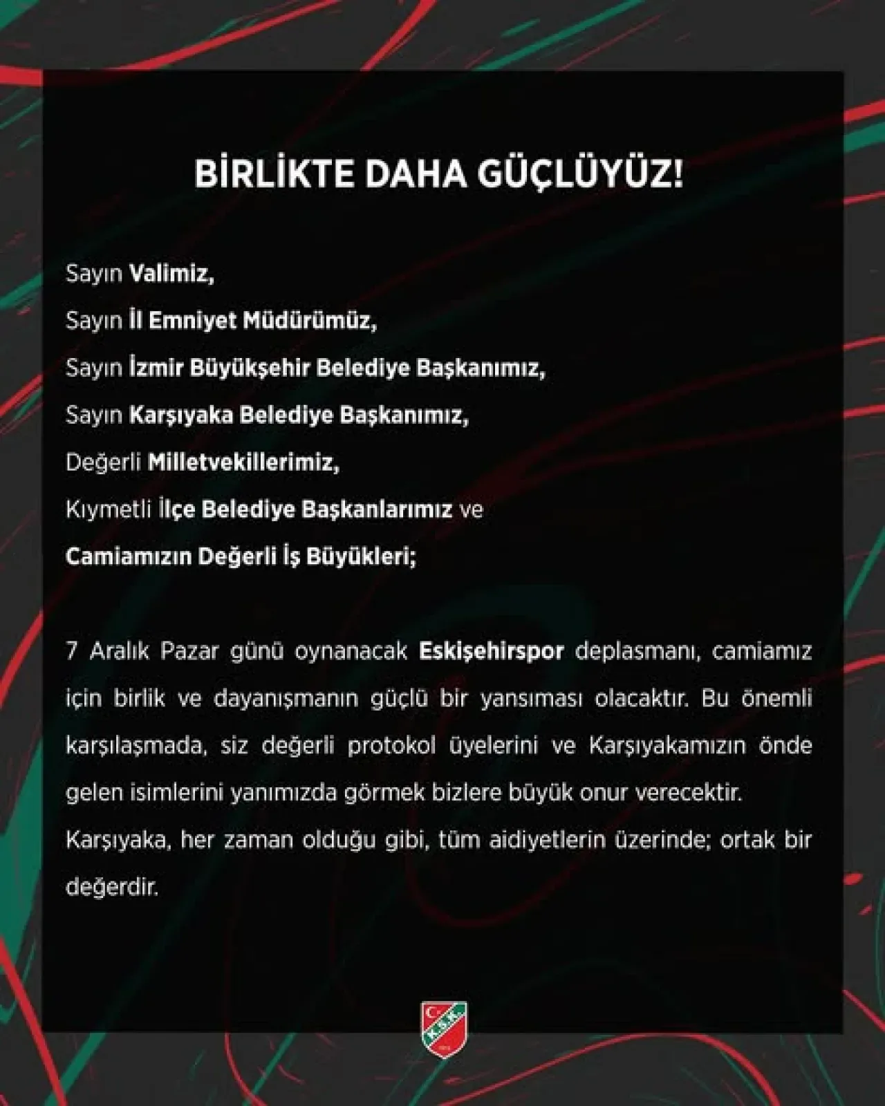 Karşıyaka, Eskişehir Deplasmanında Protokolü ve Taraftarıyla Birlikte Karşıyaka, Eskişehir Deplasmanında Protokolü ve Taraftarıyla Birlikte