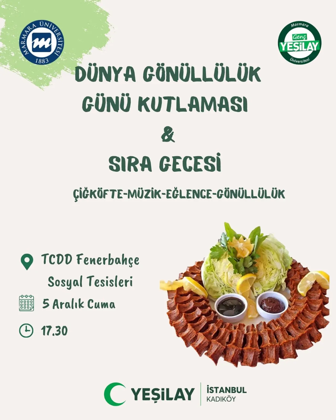 Kadıköy'de Unutulmaz Bir Sıra Gecesi: Yeşilay'dan Davet Kadıköy'de Unutulmaz Bir Sıra Gecesi: Yeşilay'dan Davet