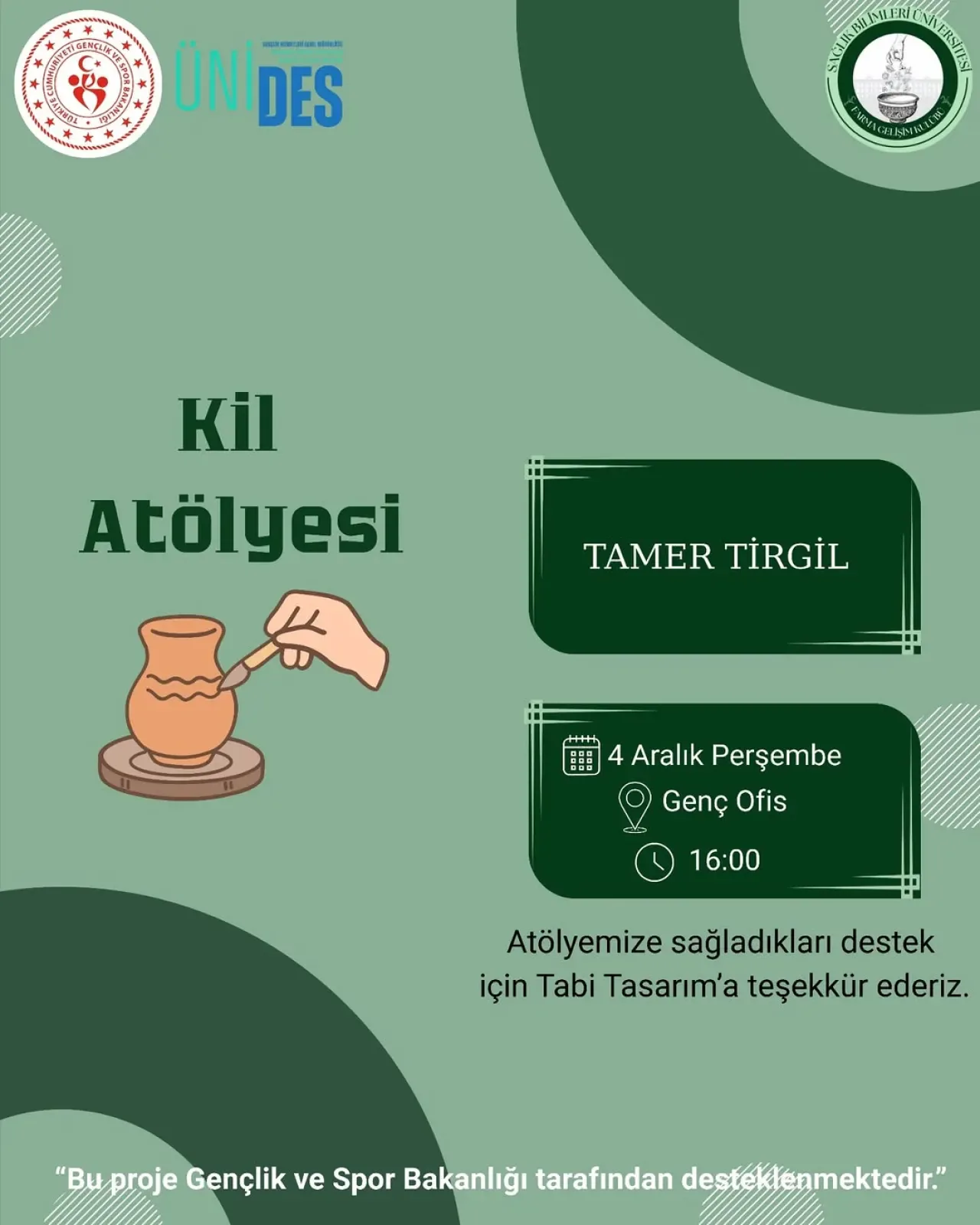 Sağlık Bilimleri Üniversitesi'nde Kil Atölyesi Düzenleniyor Sağlık Bilimleri Üniversitesi'nde Kil Atölyesi Düzenleniyor