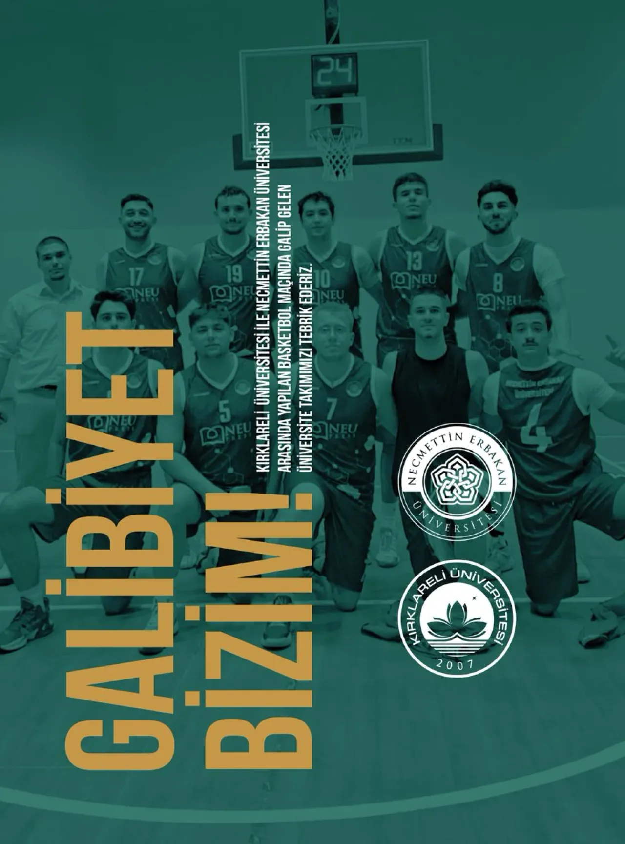 NEÜ Basketbol Takımı, Bölgesel Lig'de Kırklareli Üniversitesi'ni Mağlup Etti NEÜ Basketbol Takımı, Bölgesel Lig'de Kırklareli Üniversitesi'ni Mağlup Etti