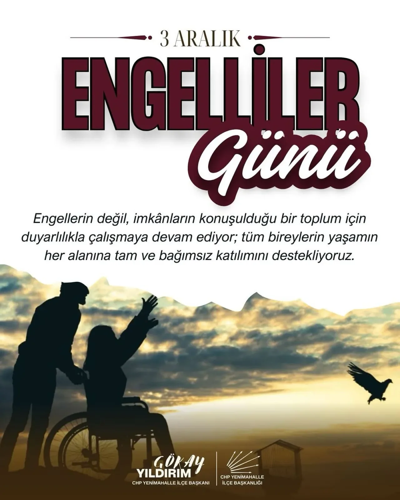 CHP'den 3 Aralık Dünya Engelliler Günü Açıklaması: Eşit Haklar Temel Önceliğimizdir CHP'den 3 Aralık Dünya Engelliler Günü Açıklaması: Eşit Haklar Temel Önceliğimizdir