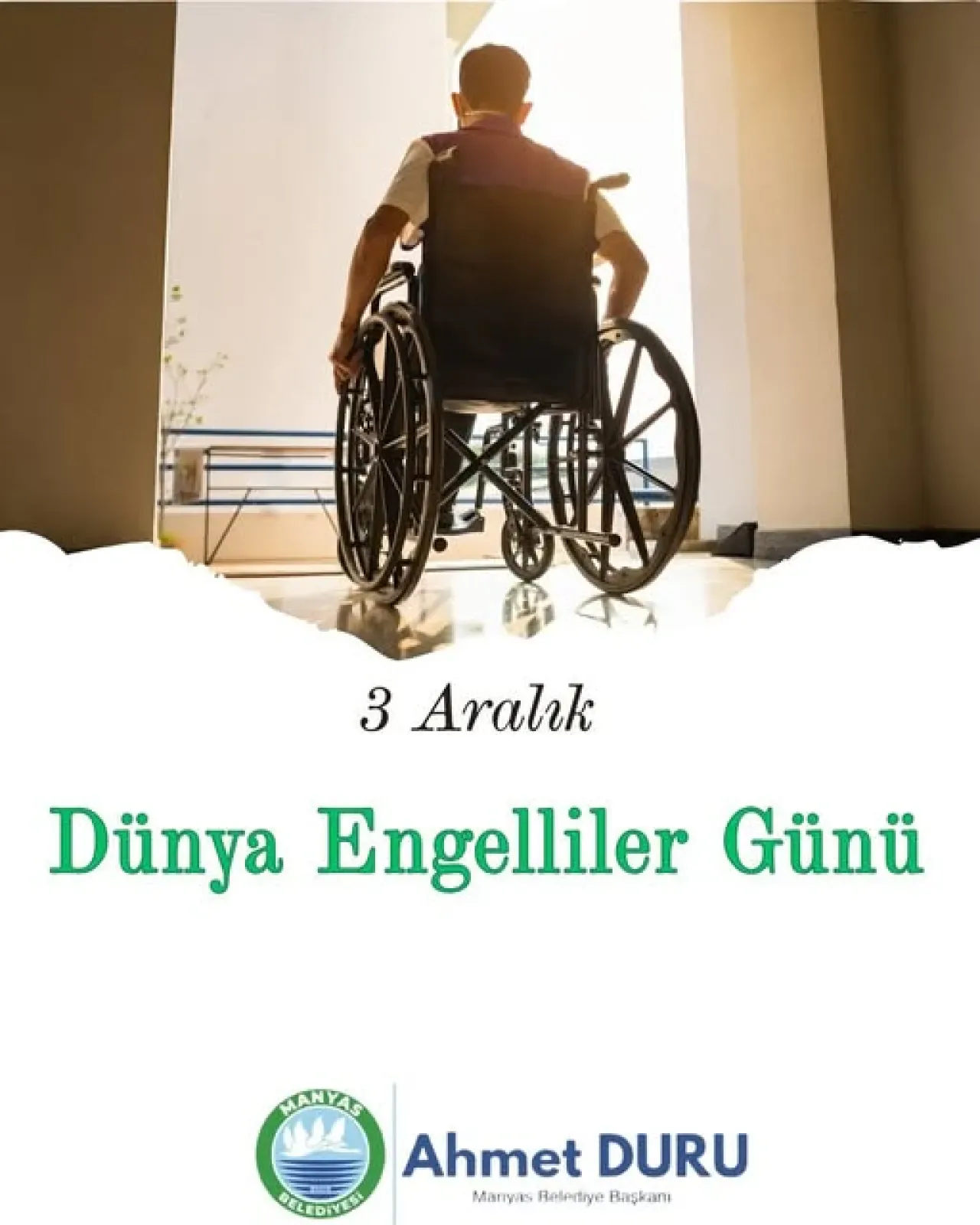 Manyas Belediyesi'nden 3 Aralık Dünya Engelliler Günü'nde Anlamlı Mesaj Manyas Belediyesi'nden 3 Aralık Dünya Engelliler Günü'nde Anlamlı Mesaj