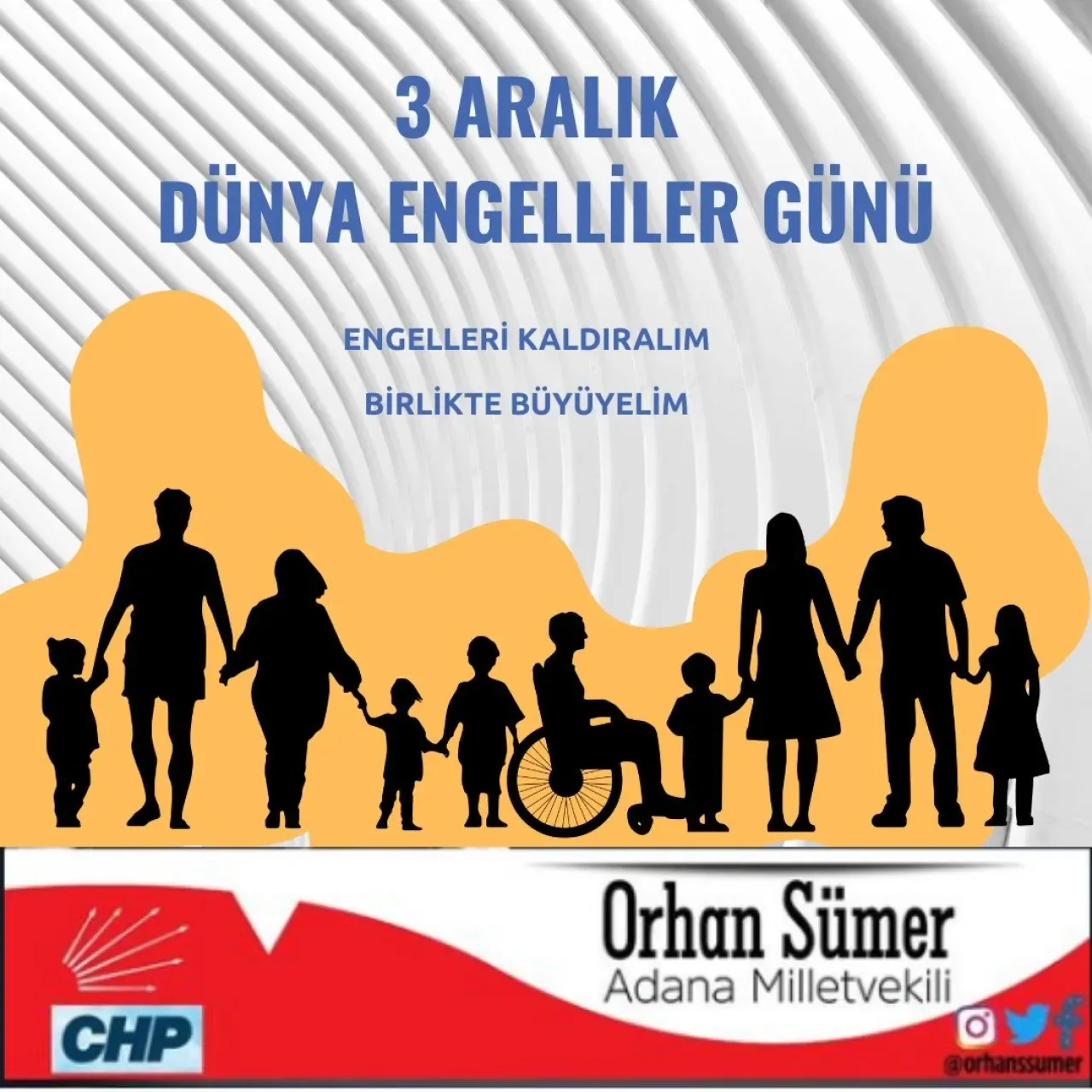 CHP'li Sümer'den 3 Aralık Dünya Engelliler Günü Mesajı: "Farkındayız, Yanınızdayız" CHP'li Sümer'den 3 Aralık Dünya Engelliler Günü Mesajı: "Farkındayız, Yanınızdayız"