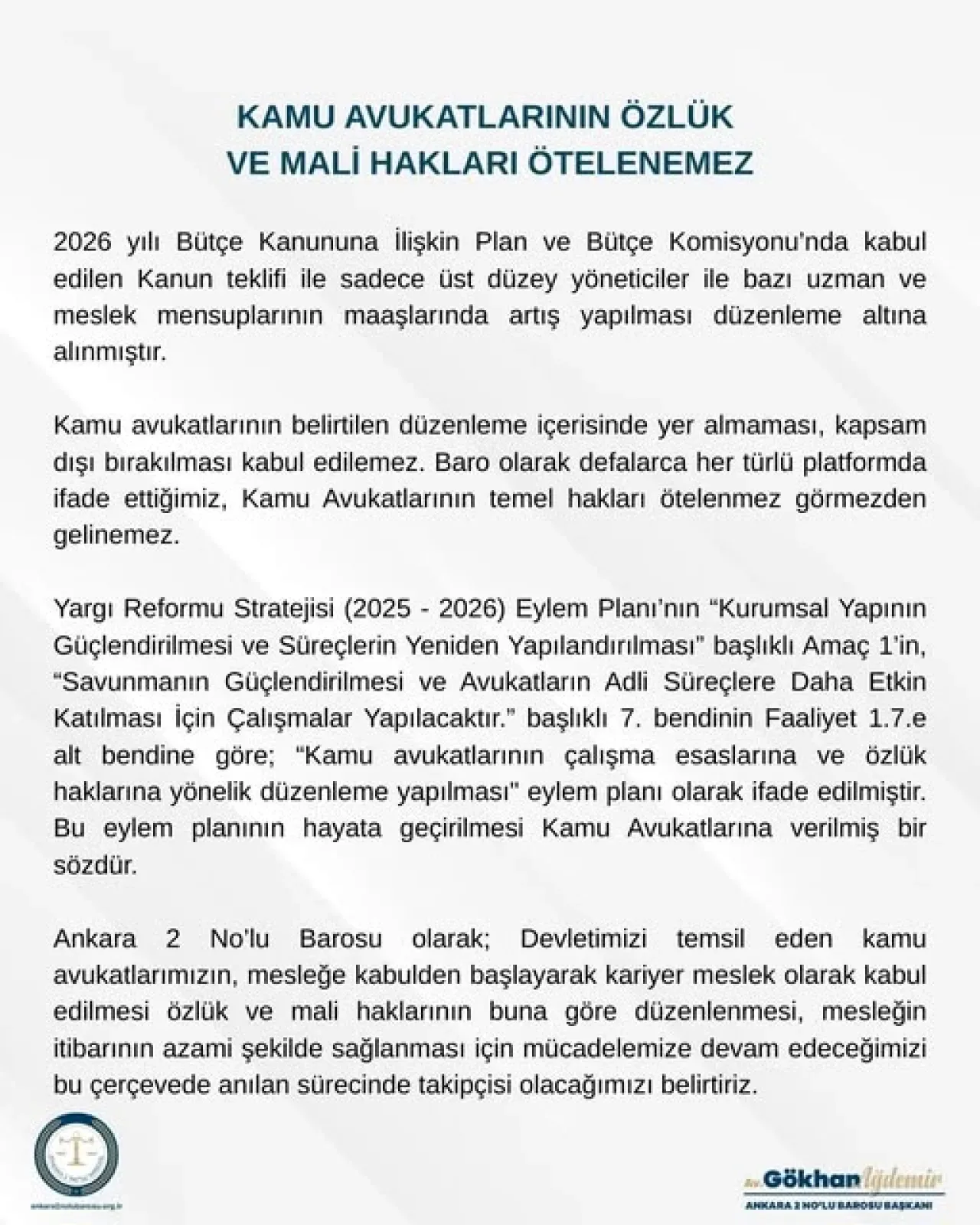 Kamu Avukatları Özlük Haklarındaki Düzenleme Dışında Bırakıldı Kamu Avukatları Özlük Haklarındaki Düzenleme Dışında Bırakıldı