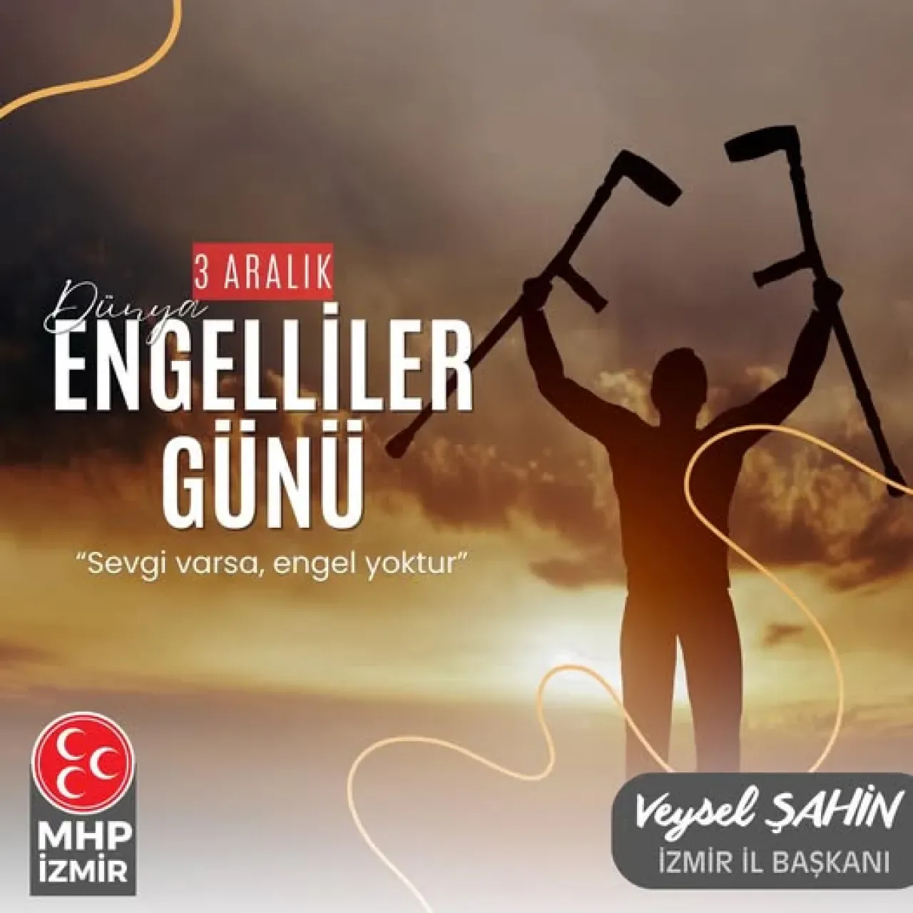 MHP'den 3 Aralık Dünya Engelliler Günü Mesajı: "Sevgi Varsa Engel Yoktur" MHP'den 3 Aralık Dünya Engelliler Günü Mesajı: "Sevgi Varsa Engel Yoktur"