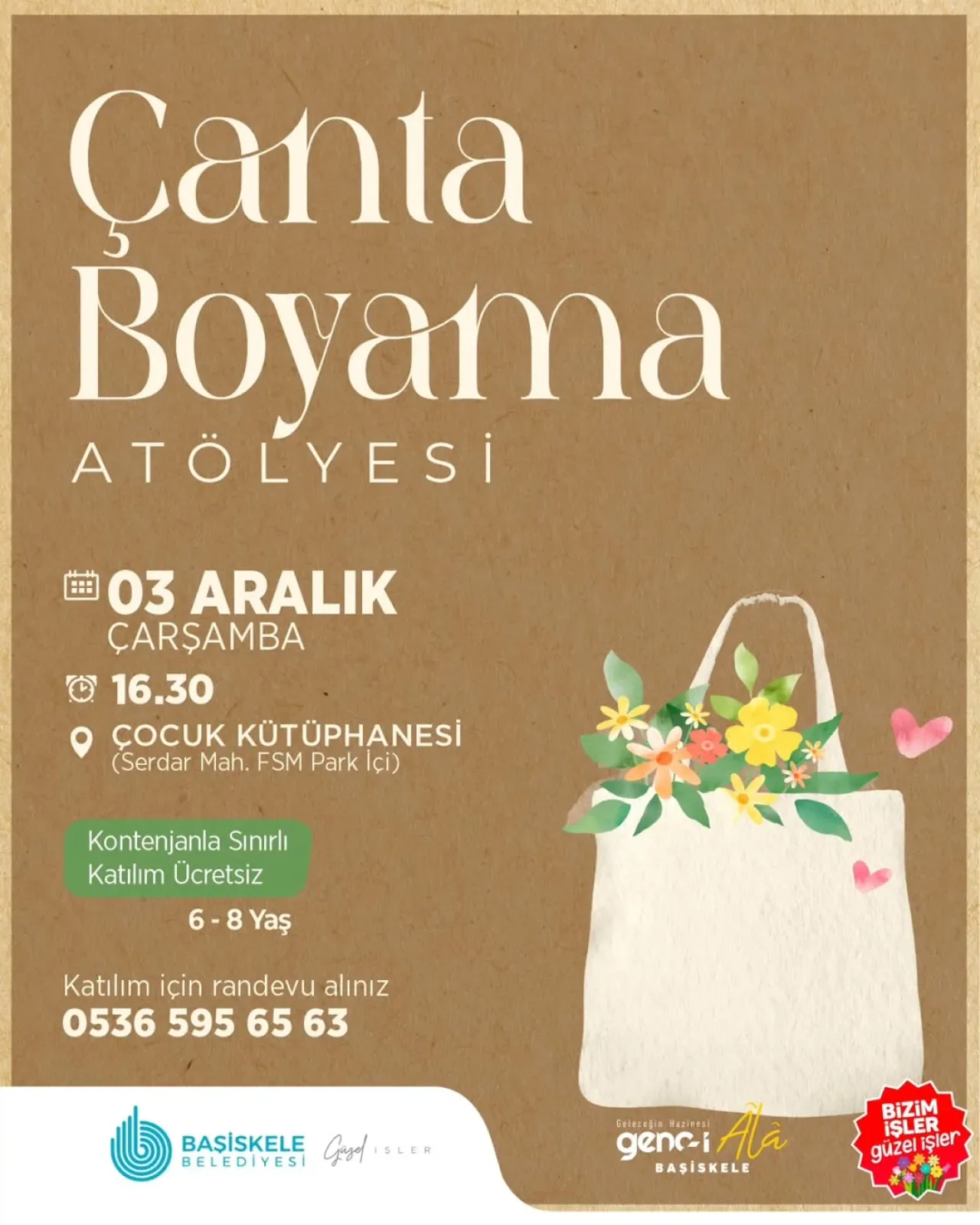 Başiskele'de Çocuklar İçin Ücretsiz Çanta Boyama Atölyesi Başiskele'de Çocuklar İçin Ücretsiz Çanta Boyama Atölyesi