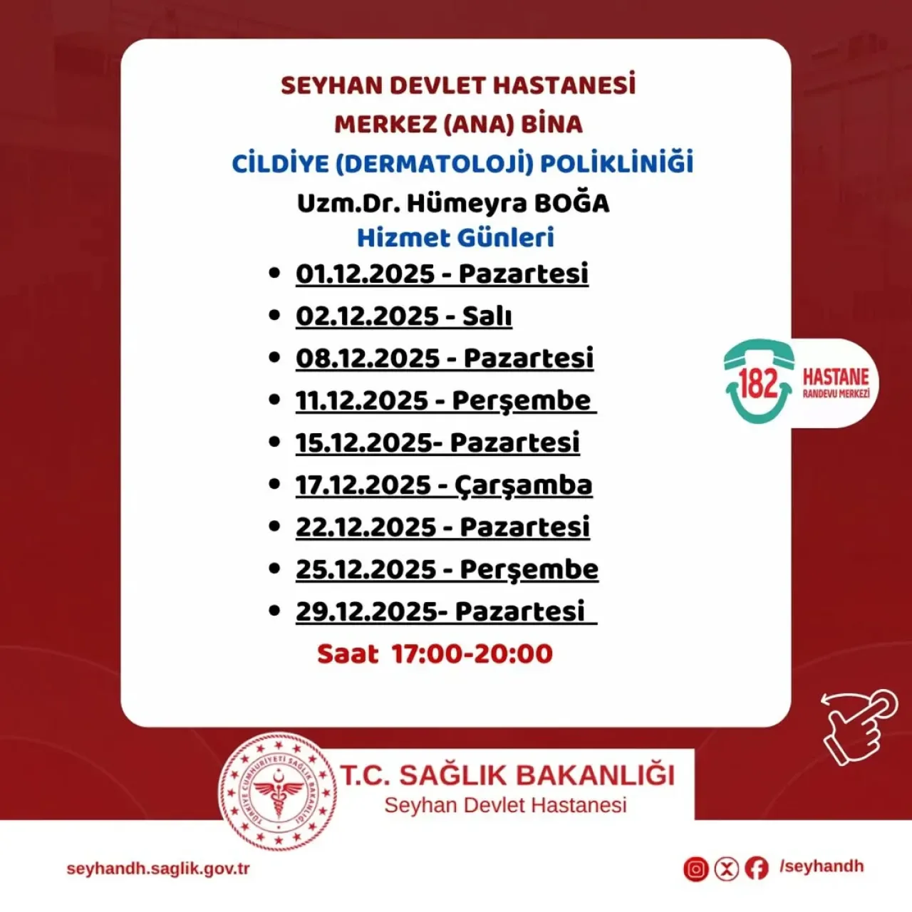 Adana Seyhan Devlet Hastanesi'nde Mesai Saatleri Dışında Poliklinik Hizmeti Veriliyor Adana Seyhan Devlet Hastanesi'nde Mesai Saatleri Dışında Poliklinik Hizmeti Veriliyor