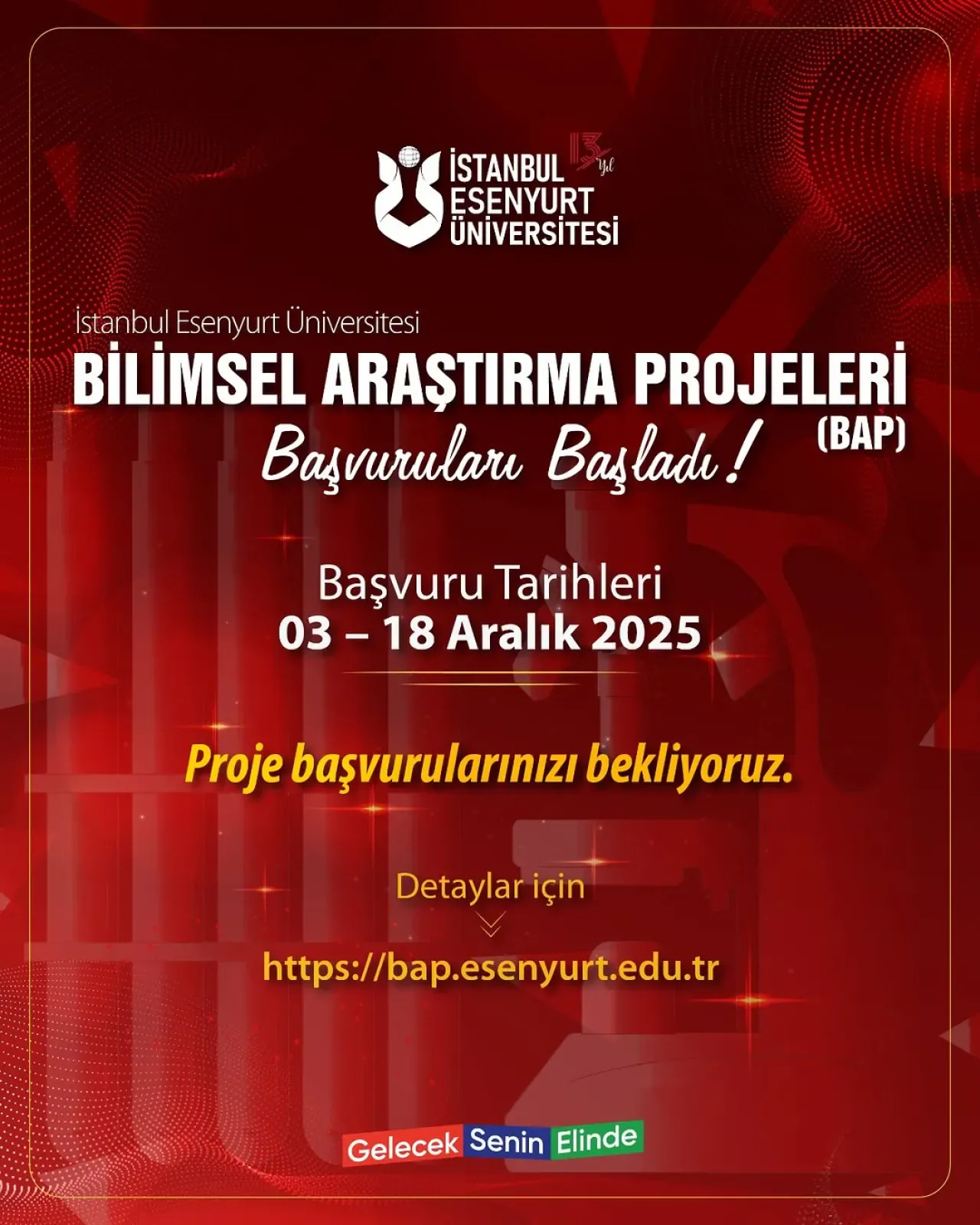 İstanbul Esenyurt Üniversitesi'nde BAP Başvuru Dönemi Başlıyor İstanbul Esenyurt Üniversitesi'nde BAP Başvuru Dönemi Başlıyor