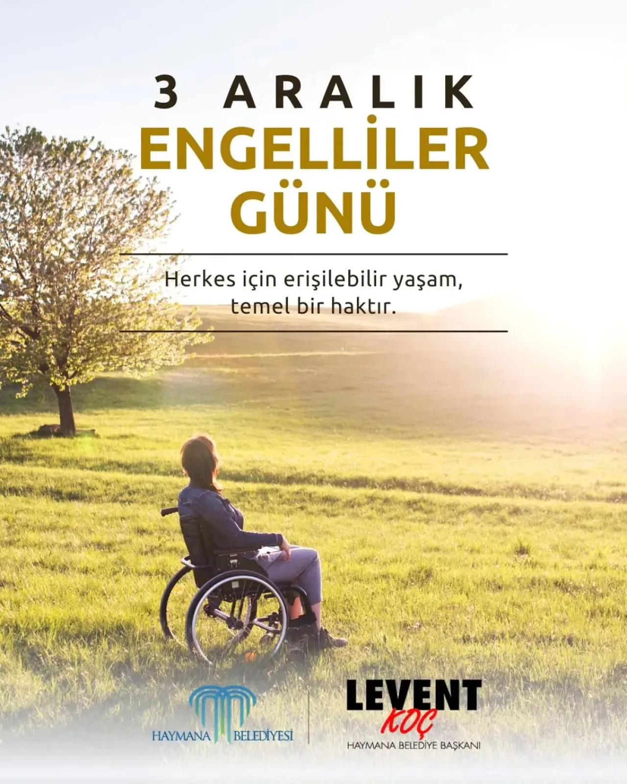 Haymana Belediyesi'nden 3 Aralık Dünya Engelliler Günü Mesajı Haymana Belediyesi'nden 3 Aralık Dünya Engelliler Günü Mesajı
