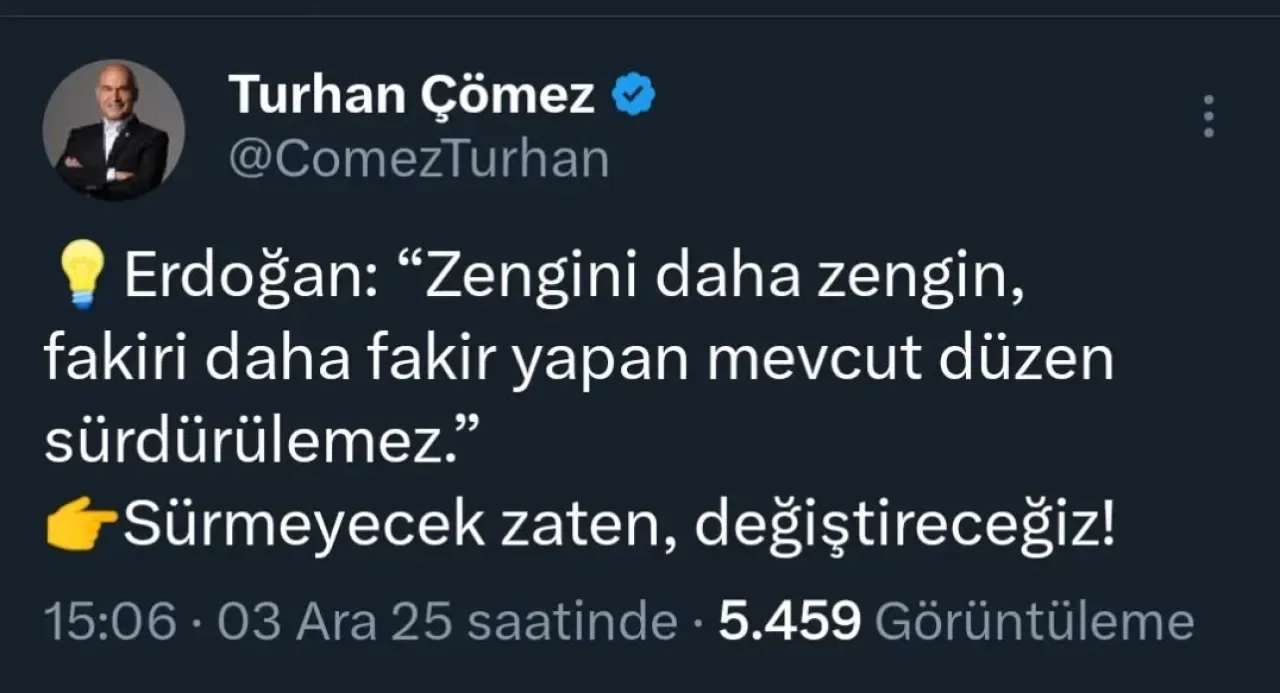 İYİ Partili Çömez: Mevcut Ekonomik Düzen Değiştirilecek İYİ Partili Çömez: Mevcut Ekonomik Düzen Değiştirilecek