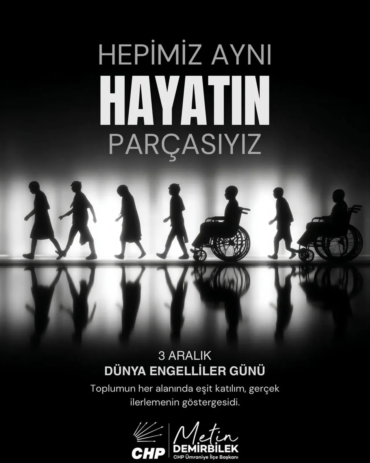 CHP Ümraniye'den 3 Aralık Dünya Engelliler Günü Mesajı: "Sevgiyle Aşamayacağımız Engel Yok" CHP Ümraniye'den 3 Aralık Dünya Engelliler Günü Mesajı: "Sevgiyle Aşamayacağımız Engel Yok"