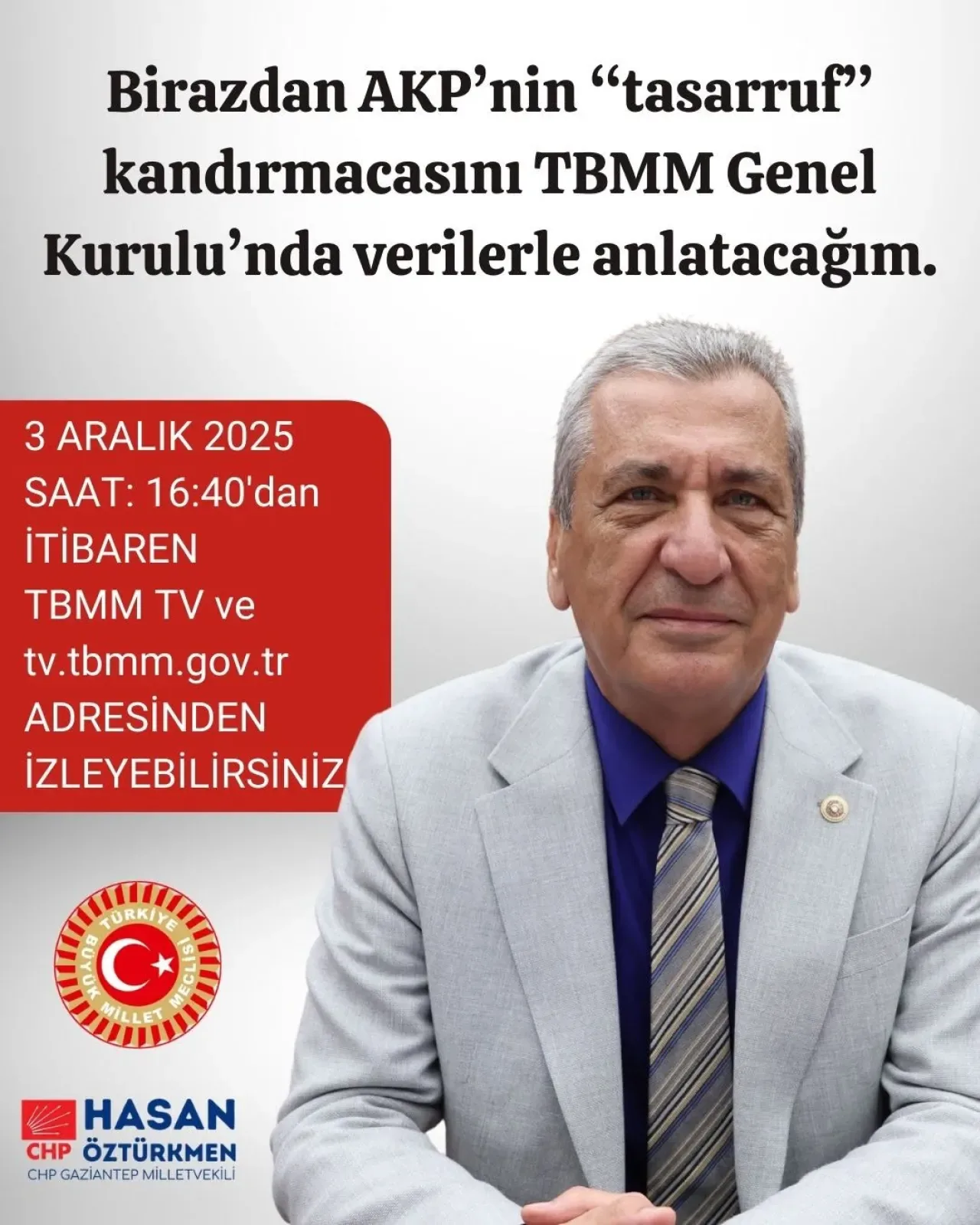 AK Partili Hasan Öltürkmen'den TBMM'de Tasarruf Politikaları Konuşması AK Partili Hasan Öltürkmen'den TBMM'de Tasarruf Politikaları Konuşması