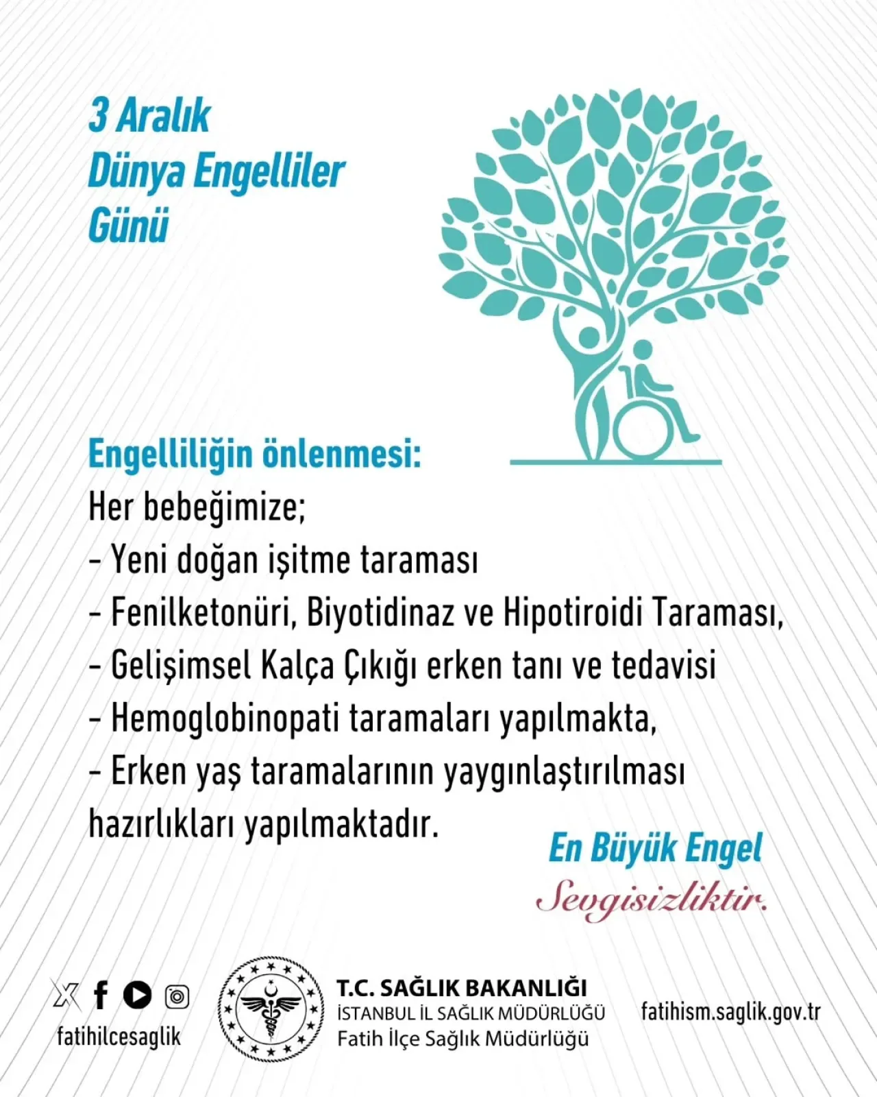 3 Aralık Dünya Engelliler Günü: Eşit Haklar ve Erişilebilir Yaşam Vurgusu 3 Aralık Dünya Engelliler Günü: Eşit Haklar ve Erişilebilir Yaşam Vurgusu