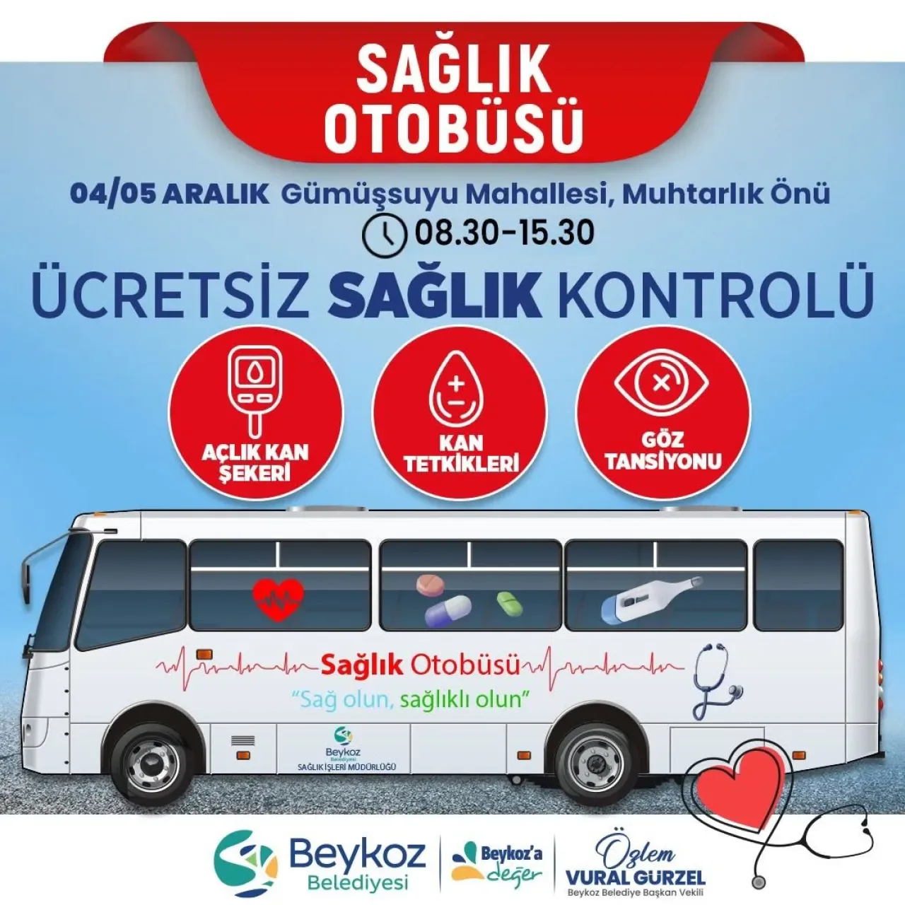 Beykoz Belediyesi'nin Ücretsiz Sağlık Otobüsü Gümüşsuyu Mahallesi'nde Beykoz Belediyesi'nin Ücretsiz Sağlık Otobüsü Gümüşsuyu Mahallesi'nde