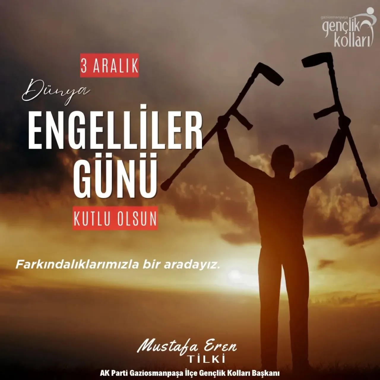 3 Aralık Dünya Engelliler Günü'nde Farkındalık Mesajları Yayıldı 3 Aralık Dünya Engelliler Günü'nde Farkındalık Mesajları Yayıldı