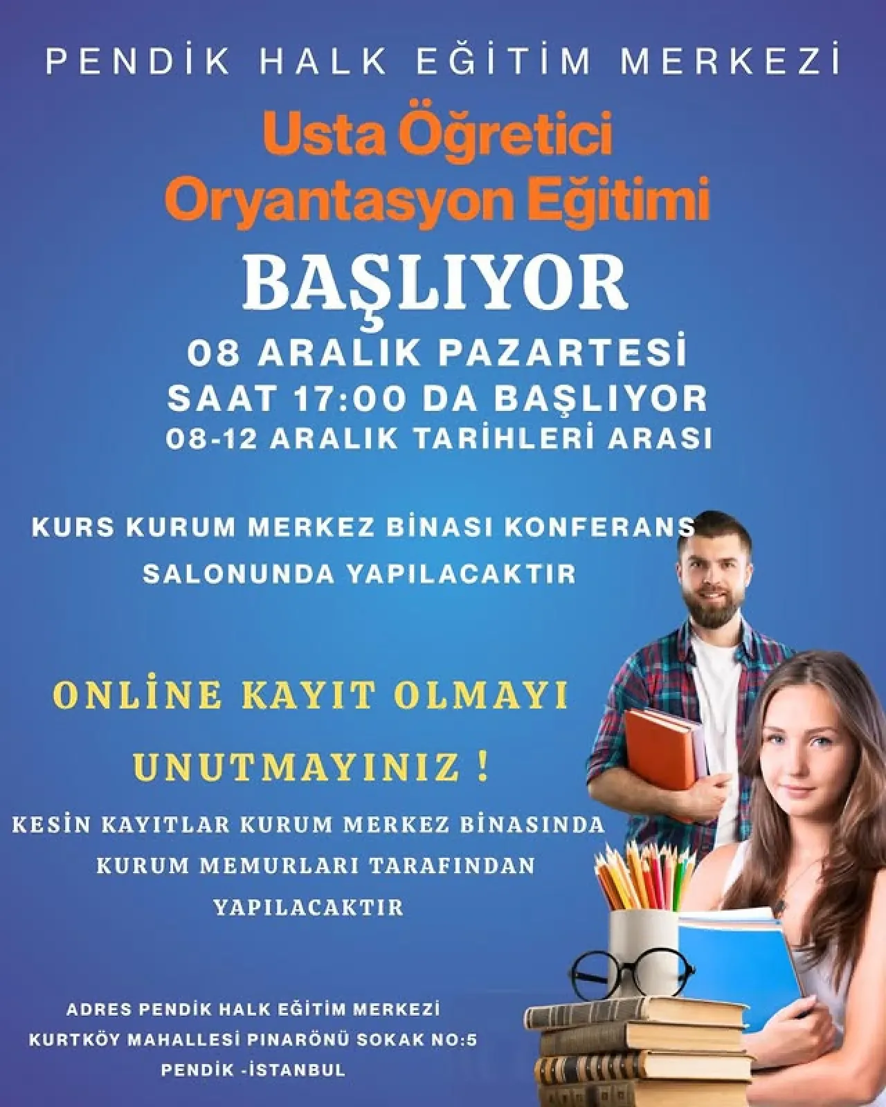 Pendik Halk Eğitimi Merkezi'nde Yeni Dönem Kurs Kayıtları Başlıyor Pendik Halk Eğitimi Merkezi'nde Yeni Dönem Kurs Kayıtları Başlıyor