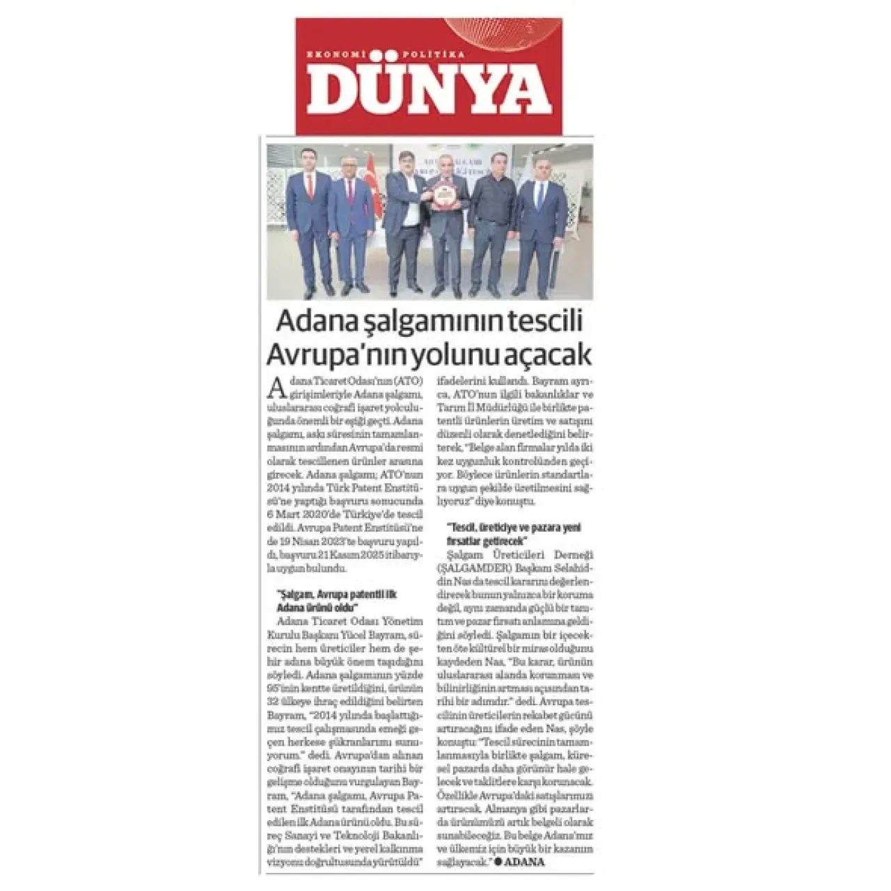 Adana Şalgamı, Avrupa Birliği'nden Coğrafi İşaret Tescili Aldı Adana Şalgamı, Avrupa Birliği'nden Coğrafi İşaret Tescili Aldı