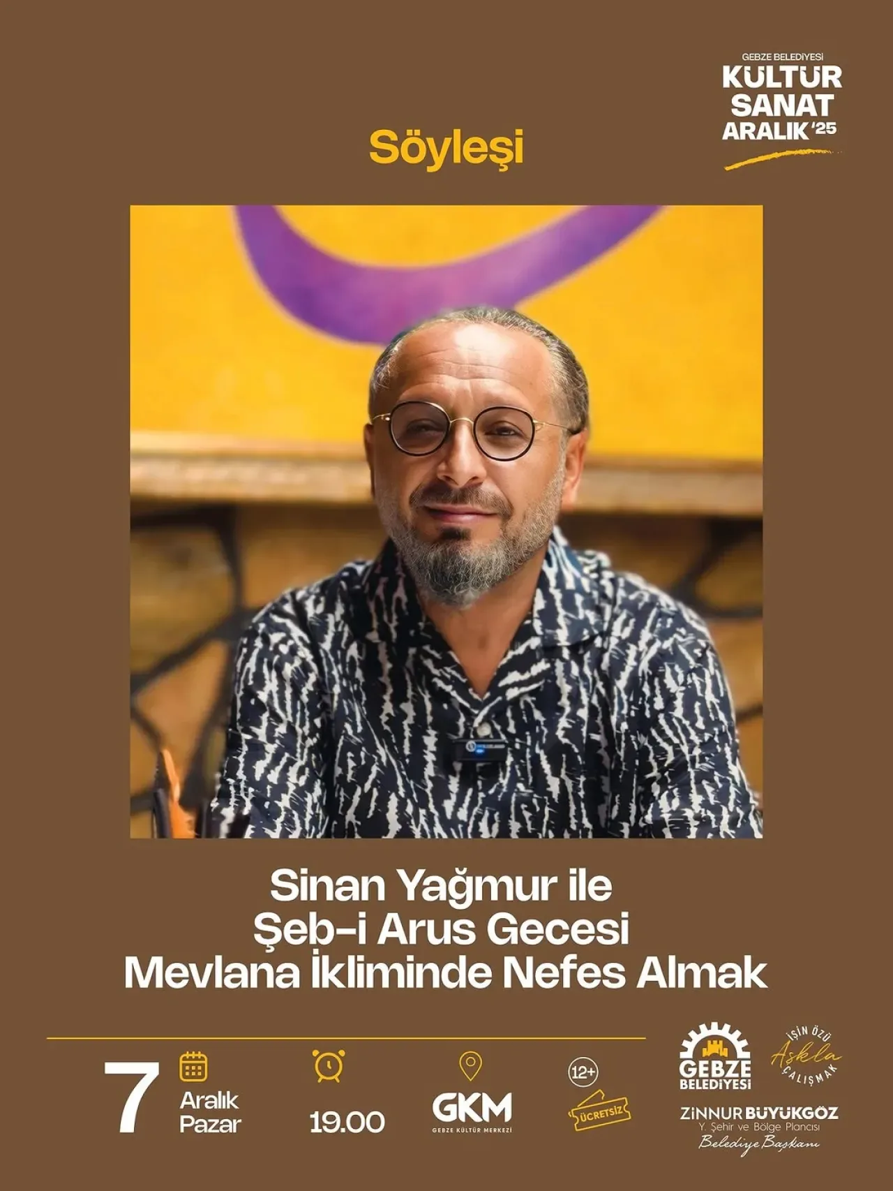 Sinan Yağmur, Gebze'de Mevlana'yı Anlatacak Sinan Yağmur, Gebze'de Mevlana'yı Anlatacak