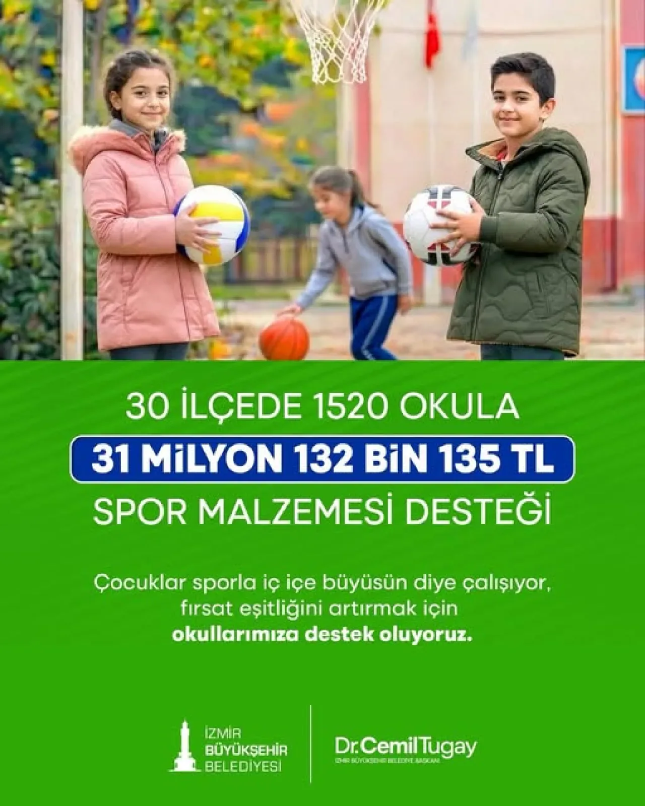 İzmir'de 1520 Okula 31 Milyon TL Değerinde Spor Malzemesi Desteği İzmir'de 1520 Okula 31 Milyon TL Değerinde Spor Malzemesi Desteği