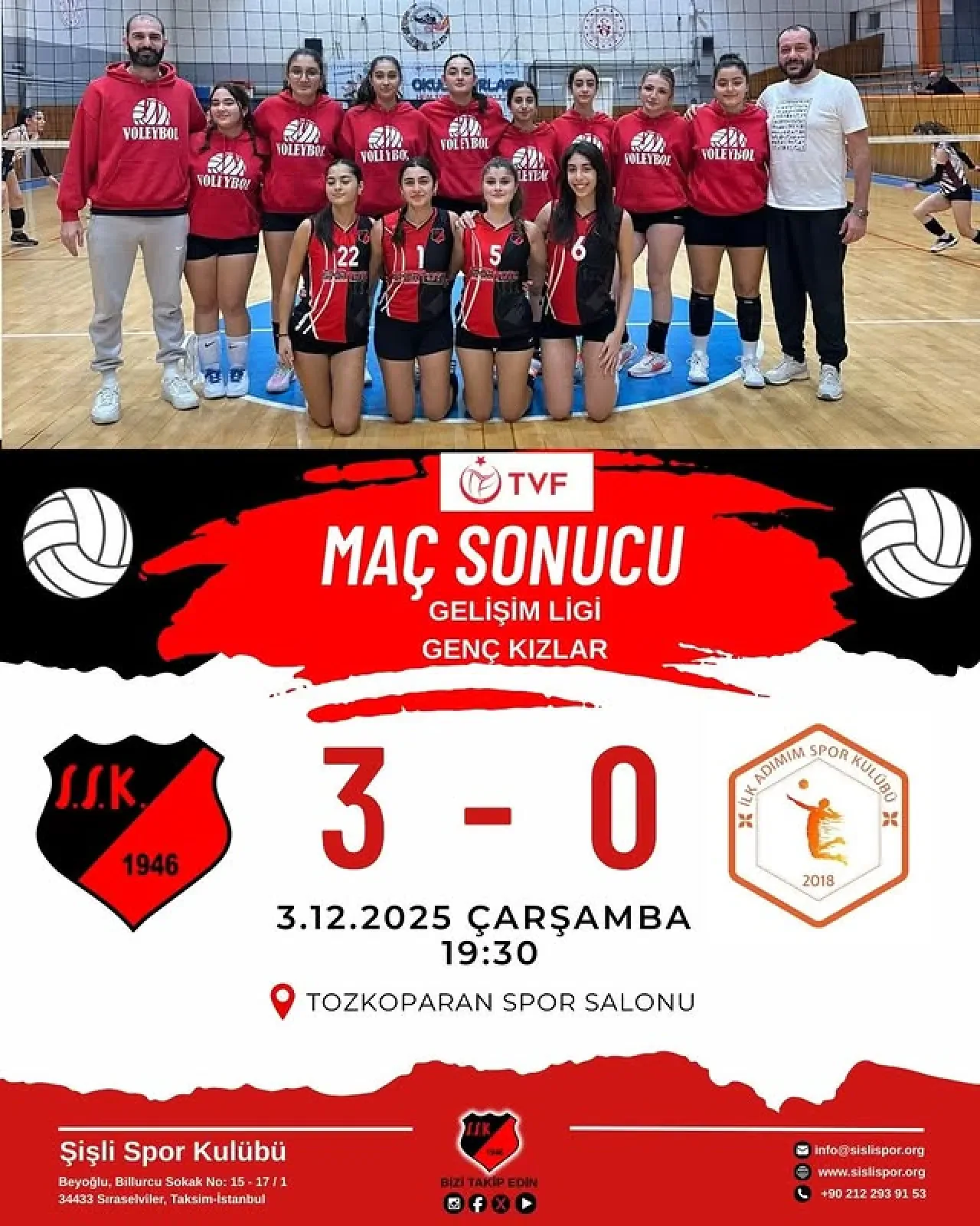 Şişli Spor Kulübü Genç Kızlar Voleybol Takımı, TVF Gelişim Ligi'nde Fırtına Gibi Esti Şişli Spor Kulübü Genç Kızlar Voleybol Takımı, TVF Gelişim Ligi'nde Fırtına Gibi Esti