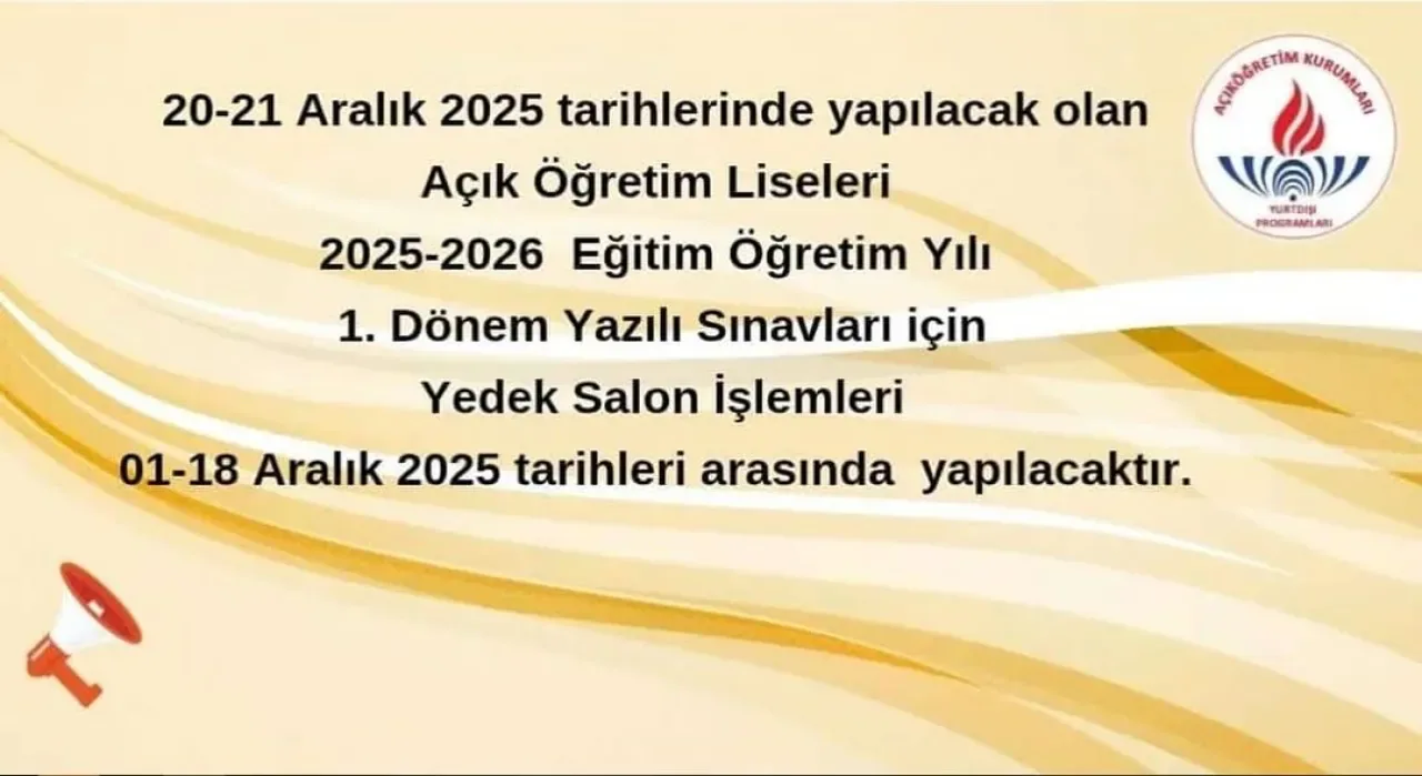 Tuzla Halk Eğitimi Merkezi Açık Öğretim Lisesi 1. Dönem Yedek Salon İşlemlerini Duyurdu Tuzla Halk Eğitimi Merkezi Açık Öğretim Lisesi 1. Dönem Yedek Salon İşlemlerini Duyurdu