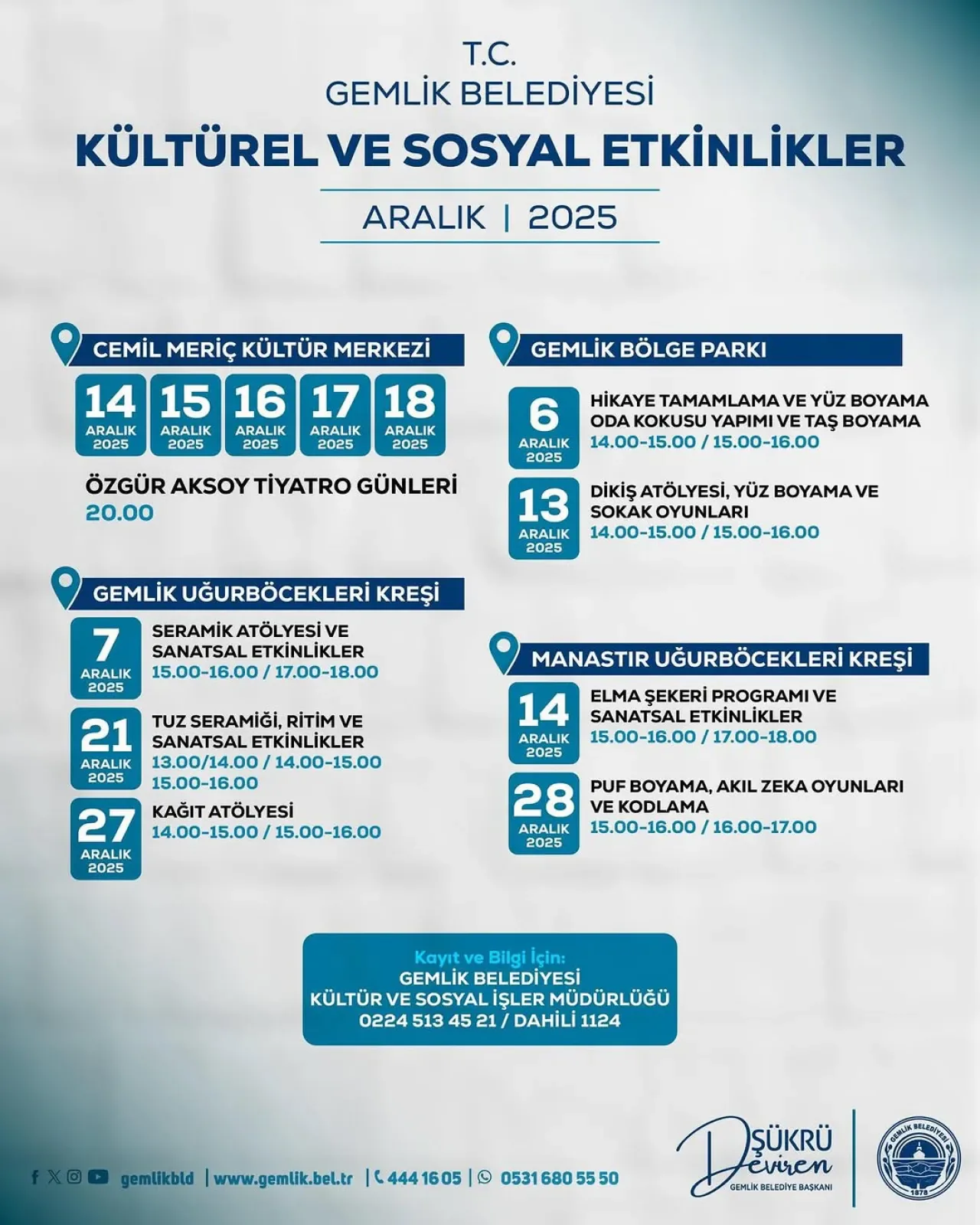 Gemlik Belediyesi Aralık Ayını Renkli Etkinliklerle Karşılıyor Gemlik Belediyesi Aralık Ayını Renkli Etkinliklerle Karşılıyor