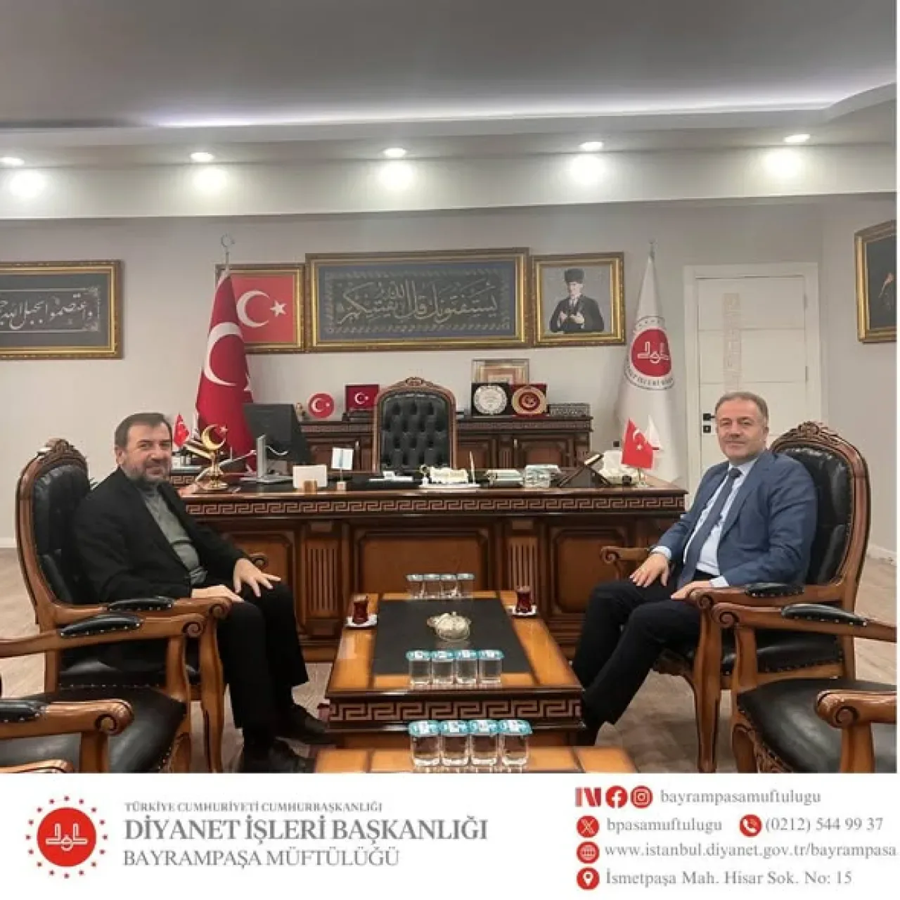Düzce Cumayeri İlçe Müftüsü, Bayrampaşa Müftüsü'nü Ziyaret Etti Düzce Cumayeri İlçe Müftüsü, Bayrampaşa Müftüsü'nü Ziyaret Etti
