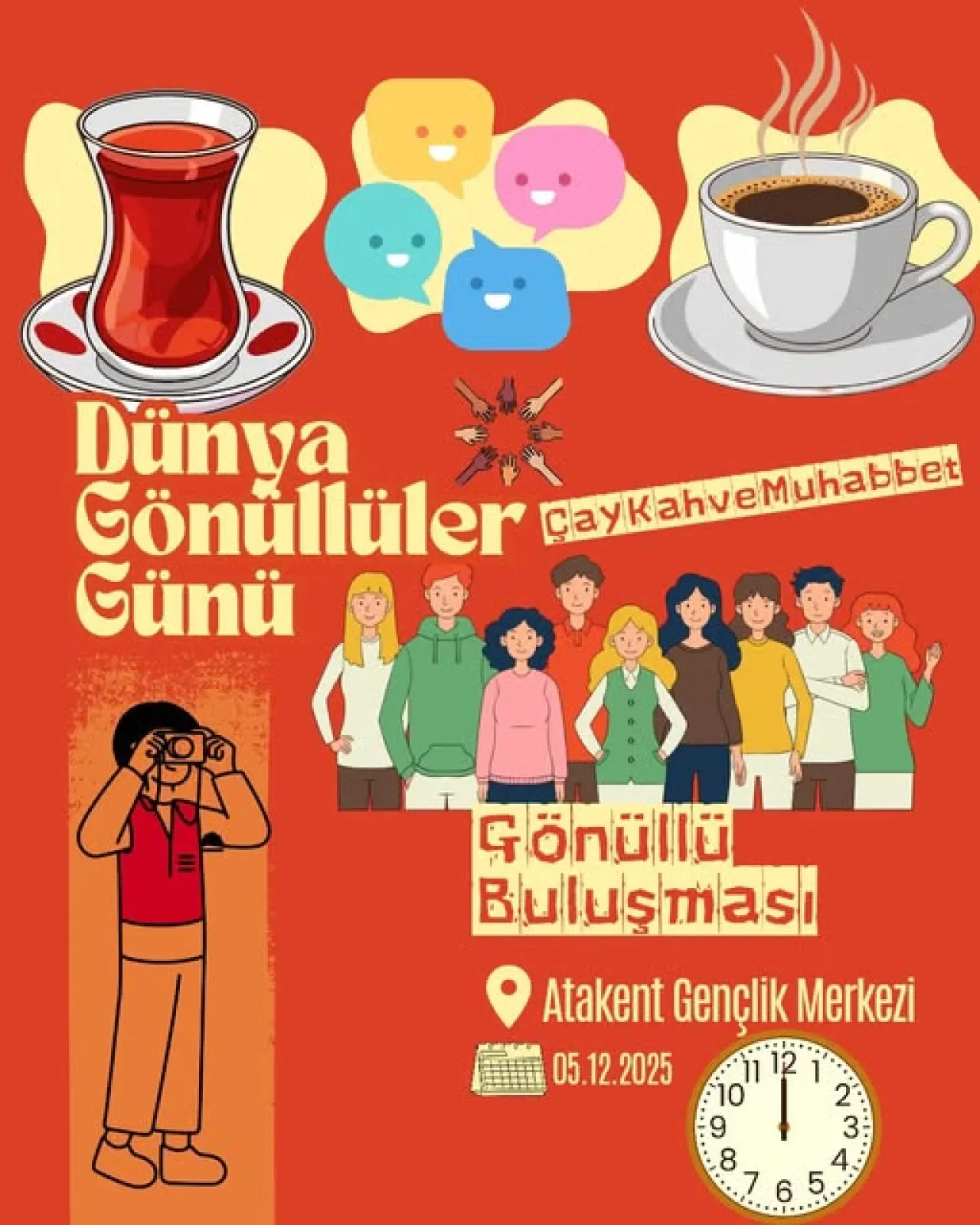 Adana'da Gönüllüler Günü Atakent Gençlik Merkezi'nde Kutlanacak Adana'da Gönüllüler Günü Atakent Gençlik Merkezi'nde Kutlanacak