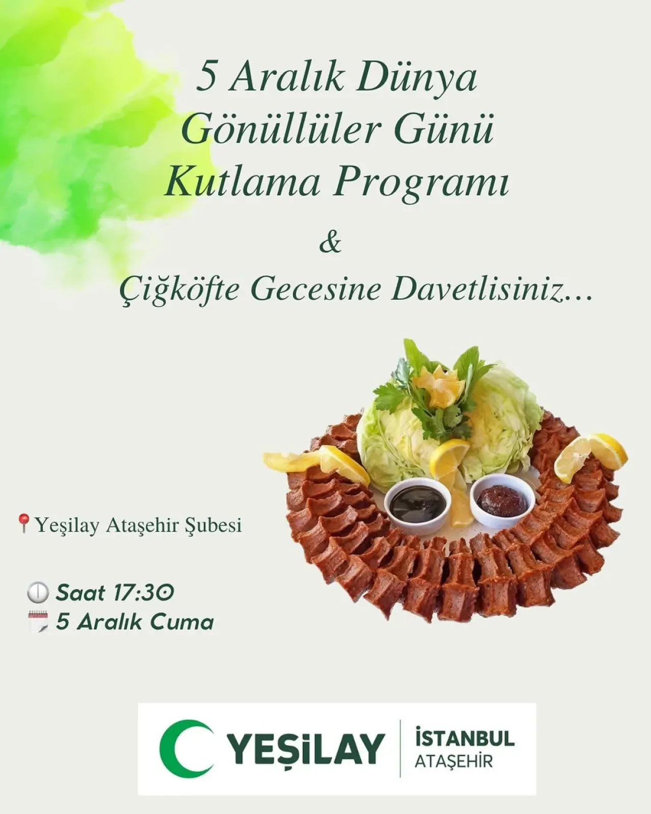 Yeşilay Ataşehir, 5 Aralık Dünya Gönüllüler Günü'nü Kutlayacak Yeşilay Ataşehir, 5 Aralık Dünya Gönüllüler Günü'nü Kutlayacak