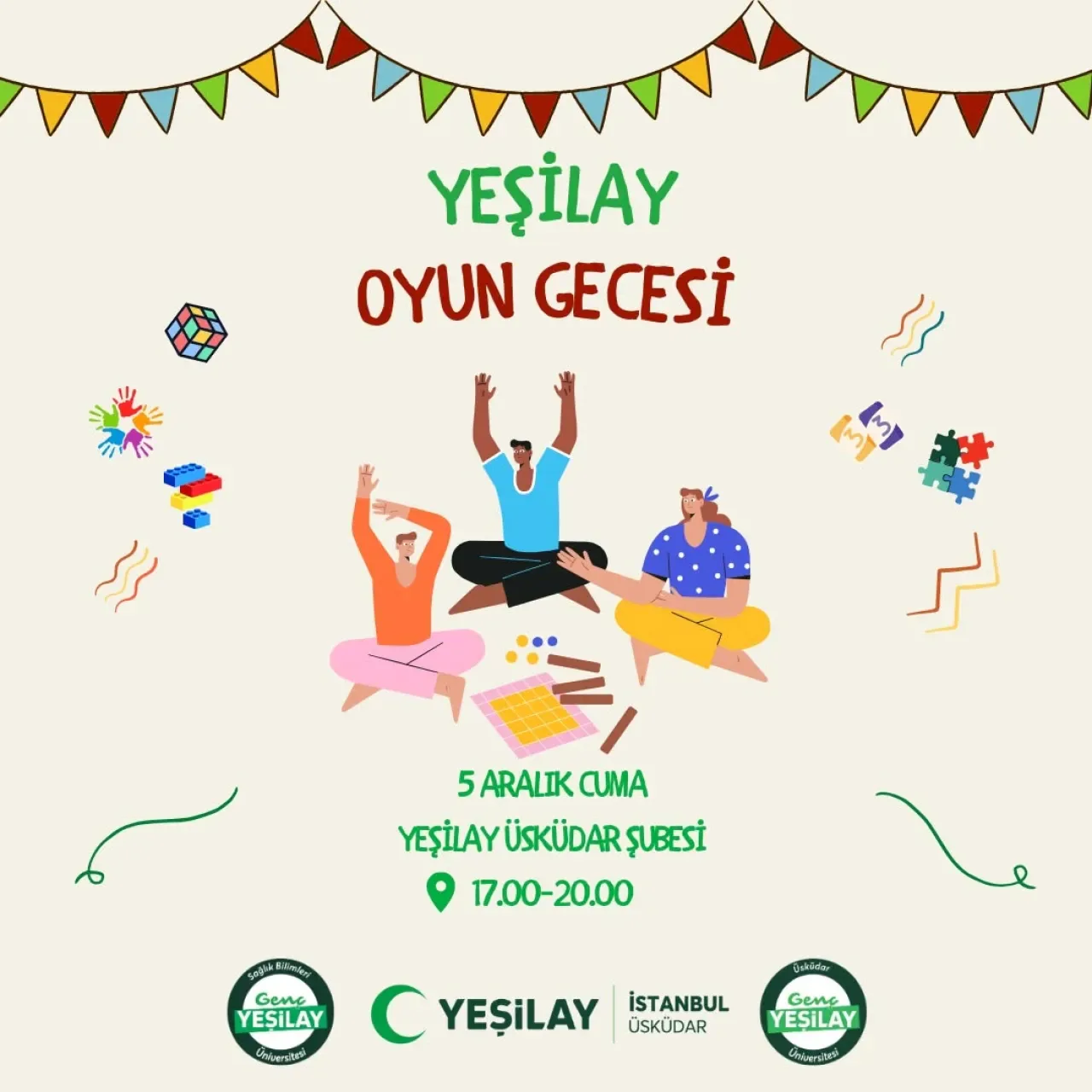 Üsküdar'da Dünya Gönüllüler Günü'ne Özel Ücretsiz Oyun Gecesi Üsküdar'da Dünya Gönüllüler Günü'ne Özel Ücretsiz Oyun Gecesi