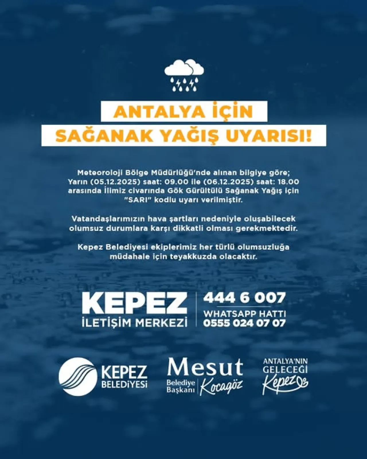 Antalya'da Sarı Kod Uyarısı: Gök Gürültülü Sağanak Yağış Bekleniyor Antalya'da Sarı Kod Uyarısı: Gök Gürültülü Sağanak Yağış Bekleniyor