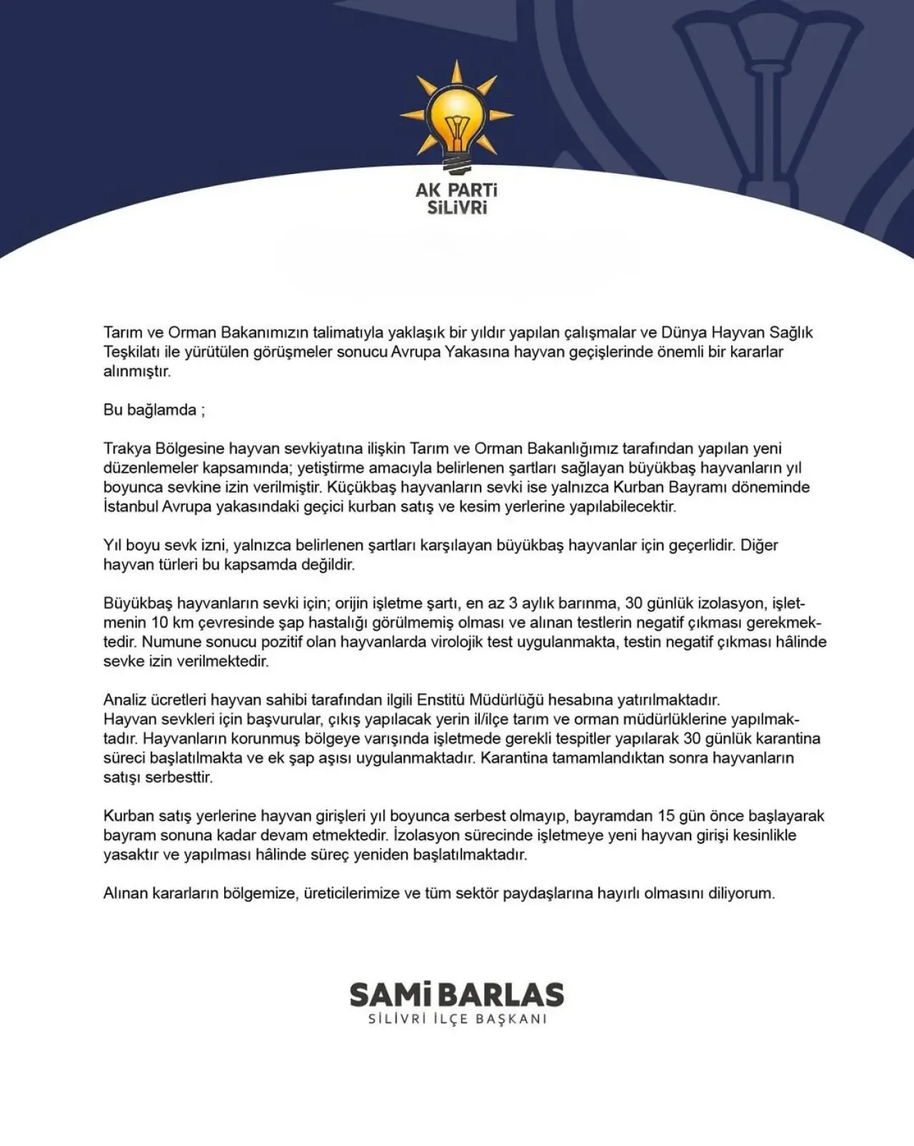 Trakya Bölgesi Hayvan Sevkiyatına İlişkin Yeni Kararlar Alındı Trakya Bölgesi Hayvan Sevkiyatına İlişkin Yeni Kararlar Alındı