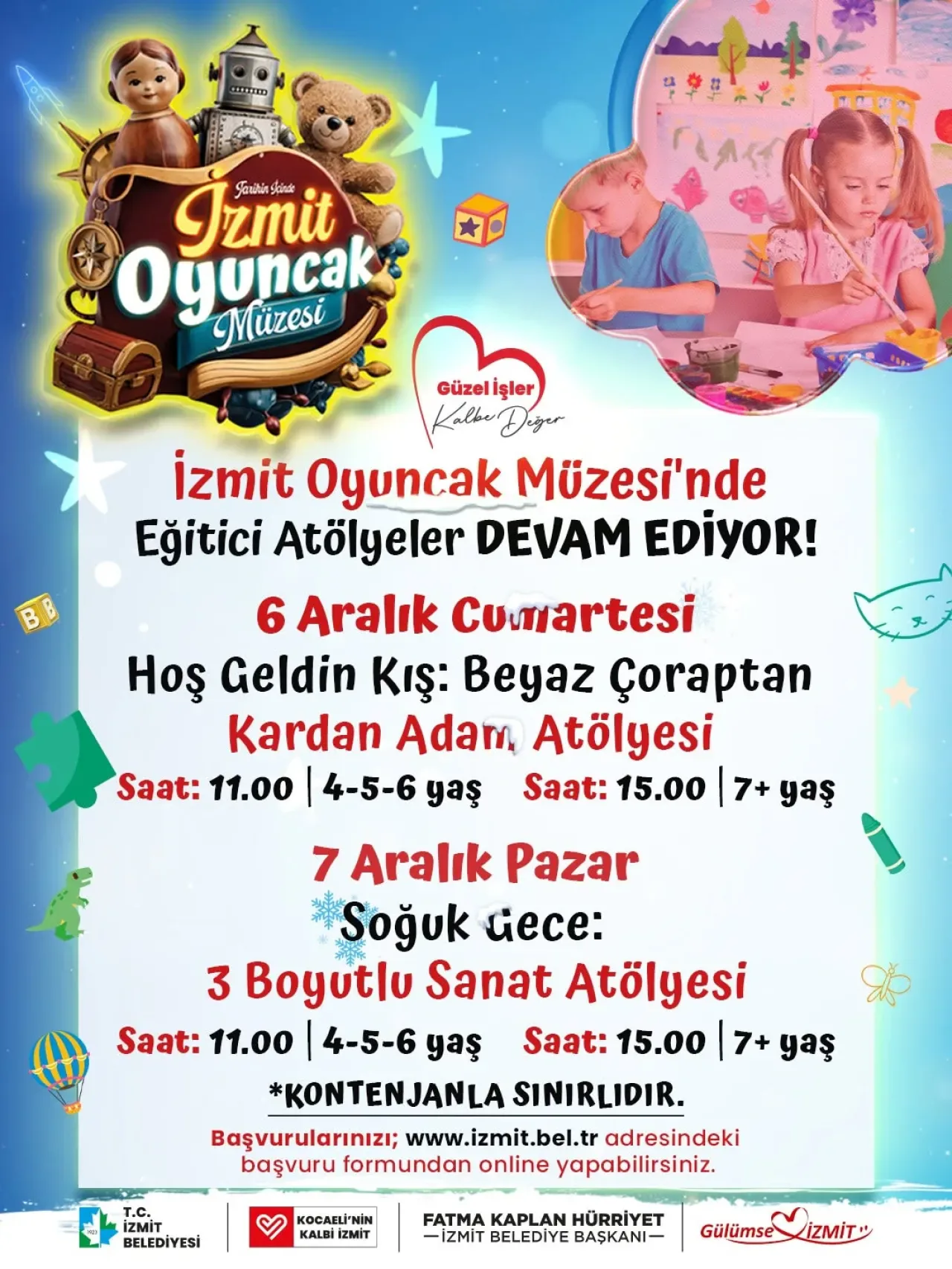 İzmit Oyuncak Müzesi'nde Kış Temalı Çocuk Atölyeleri Başlıyor İzmit Oyuncak Müzesi'nde Kış Temalı Çocuk Atölyeleri Başlıyor