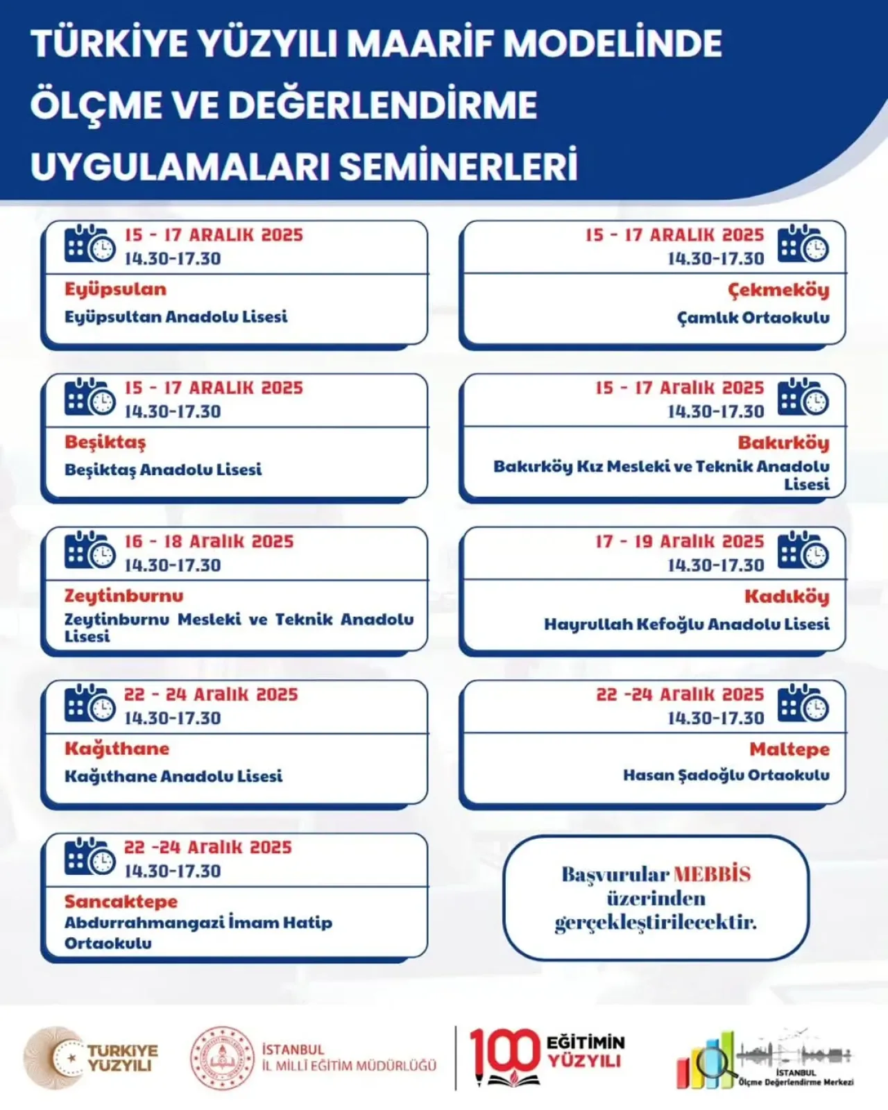 Türkiye Yüzyılı Maarif Modeli Ölçme Değerlendirme Seminerleri Adalar'da Başlıyor Türkiye Yüzyılı Maarif Modeli Ölçme Değerlendirme Seminerleri Adalar'da Başlıyor
