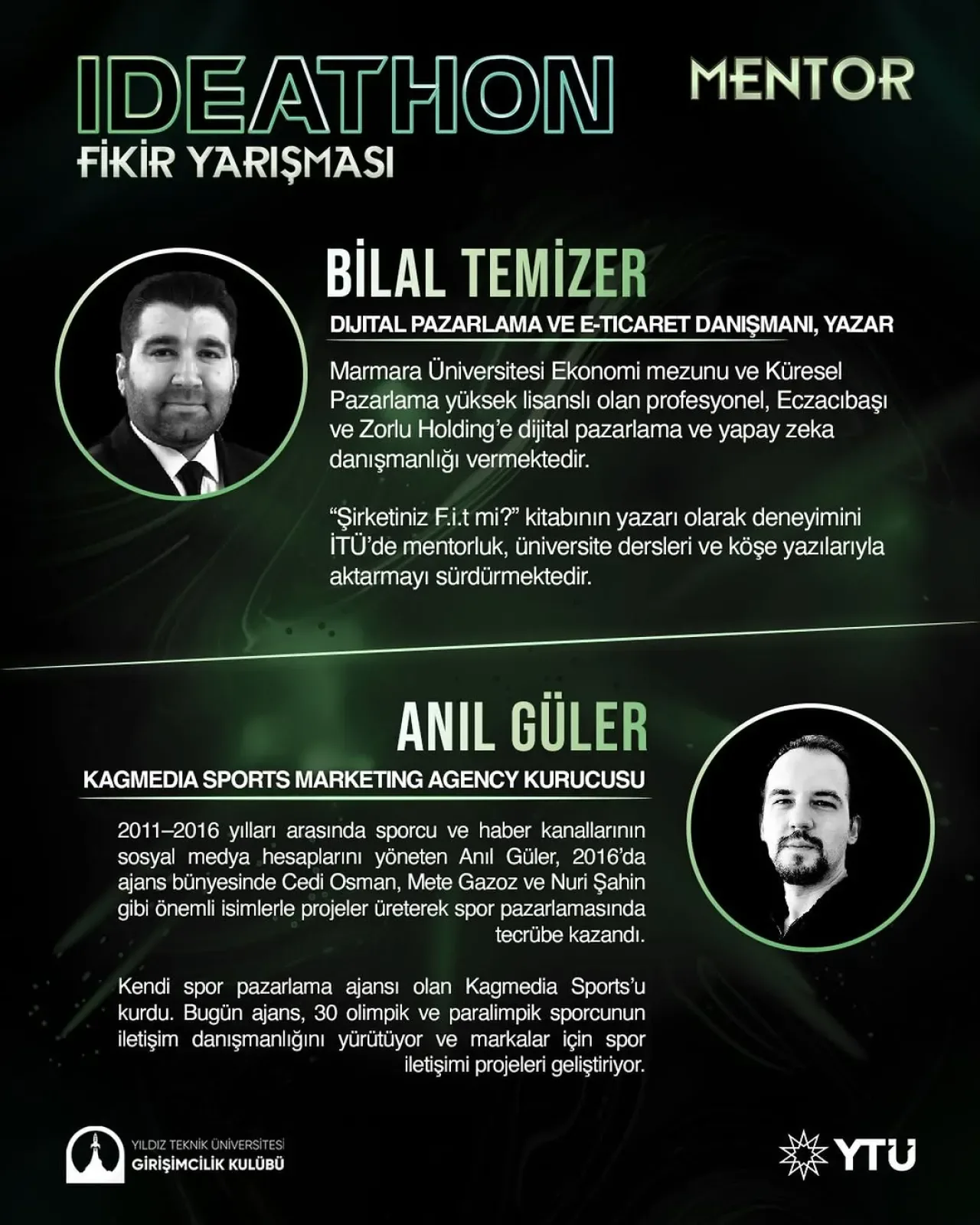 YTÜ Girişimcilik Kulübü Ideathon 25'e İki Yeni Mentor Katıldı YTÜ Girişimcilik Kulübü Ideathon 25'e İki Yeni Mentor Katıldı