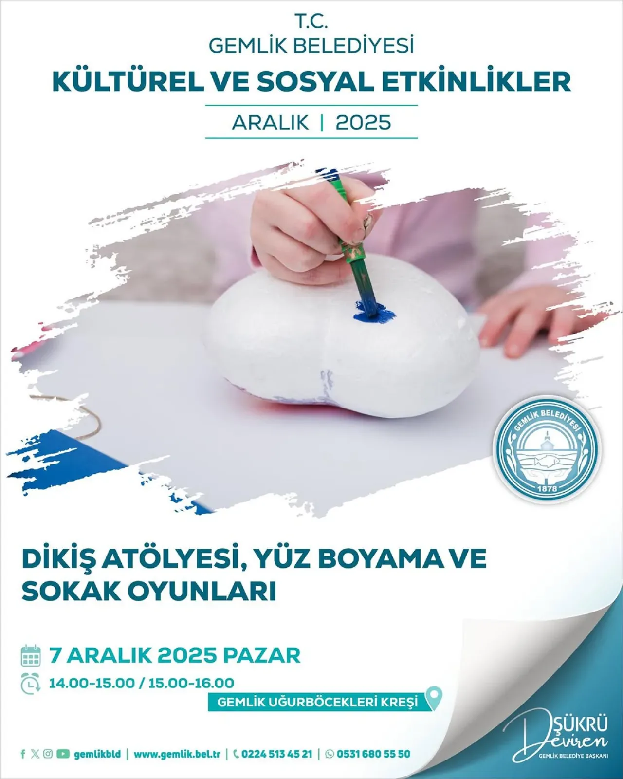 Gemlik'te Ailelere Özel Etkinlik: Dikiş Atölyesi, Yüz Boyama ve Sokak Oyunları Gemlik'te Ailelere Özel Etkinlik: Dikiş Atölyesi, Yüz Boyama ve Sokak Oyunları