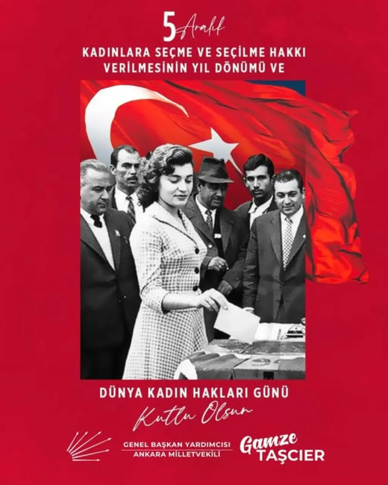 Gamze Taşçıer: Kadına Seçme ve Seçilme Hakkının 91. Yılında Atatürk Devriminin Işığıyla Yürüyeceğiz Gamze Taşçıer: Kadına Seçme ve Seçilme Hakkının 91. Yılında Atatürk Devriminin Işığıyla Yürüyeceğiz