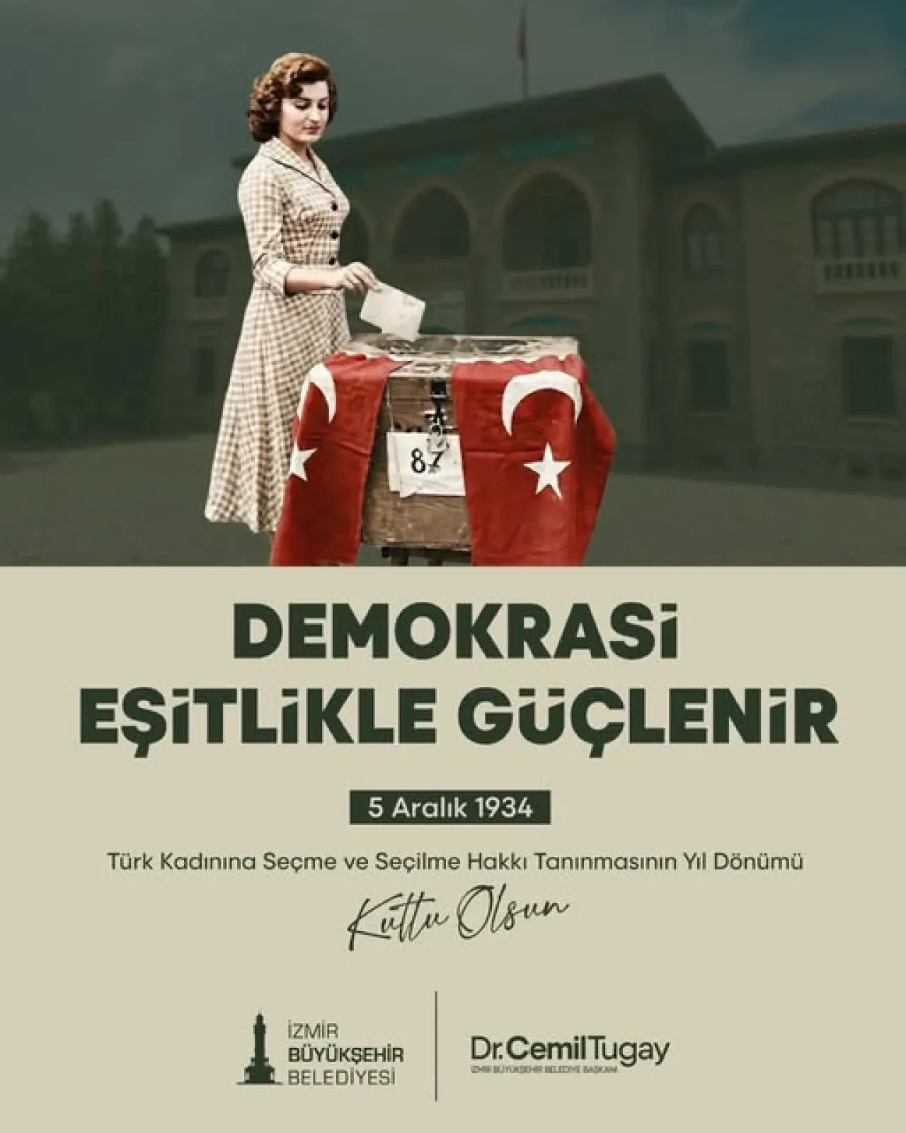 İzmir Büyükşehir Belediyesi'nden 5 Aralık Dünya Kadın Hakları Günü Mesajı İzmir Büyükşehir Belediyesi'nden 5 Aralık Dünya Kadın Hakları Günü Mesajı