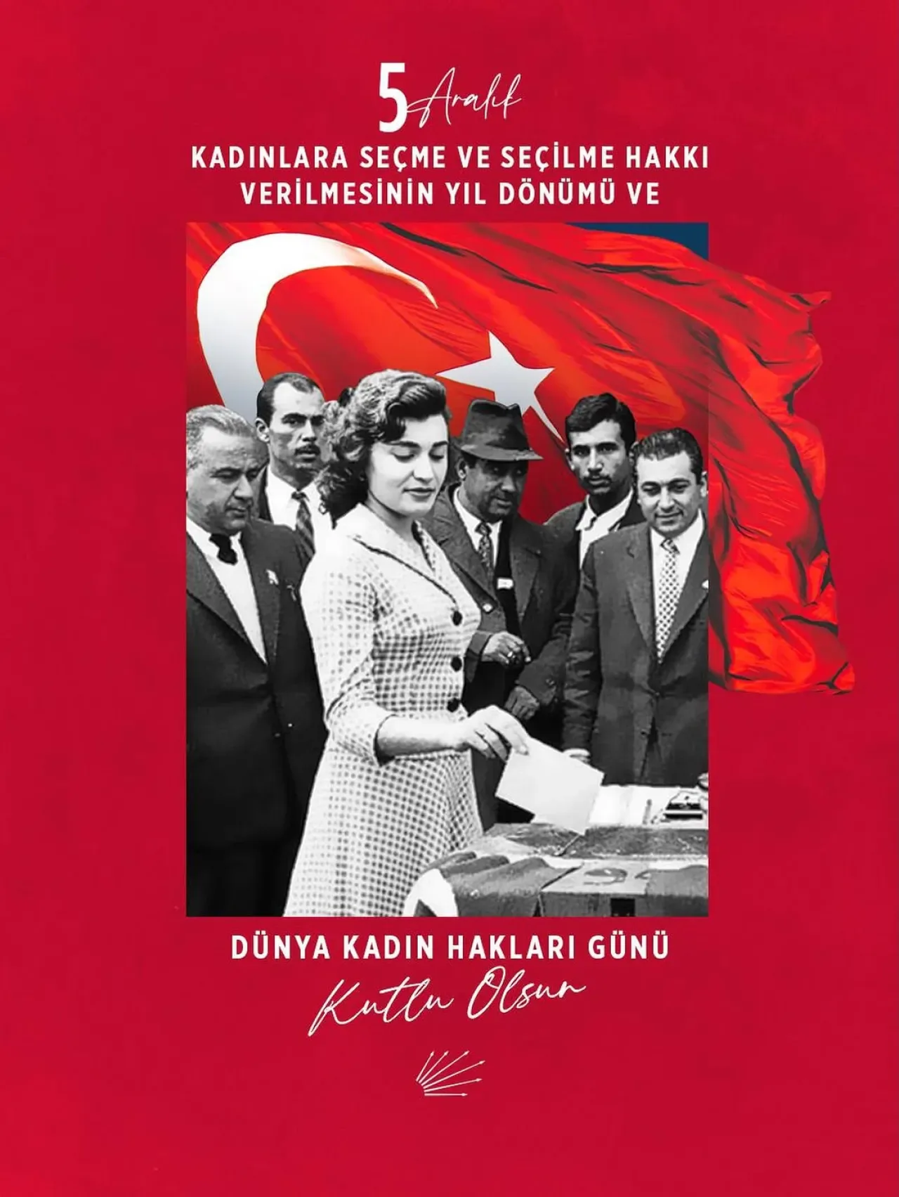 5 Aralık Türk Kadınına Seçme ve Seçilme Hakkının Verilişinin 91. Yıl Dönümü Kutlandı 5 Aralık Türk Kadınına Seçme ve Seçilme Hakkının Verilişinin 91. Yıl Dönümü Kutlandı