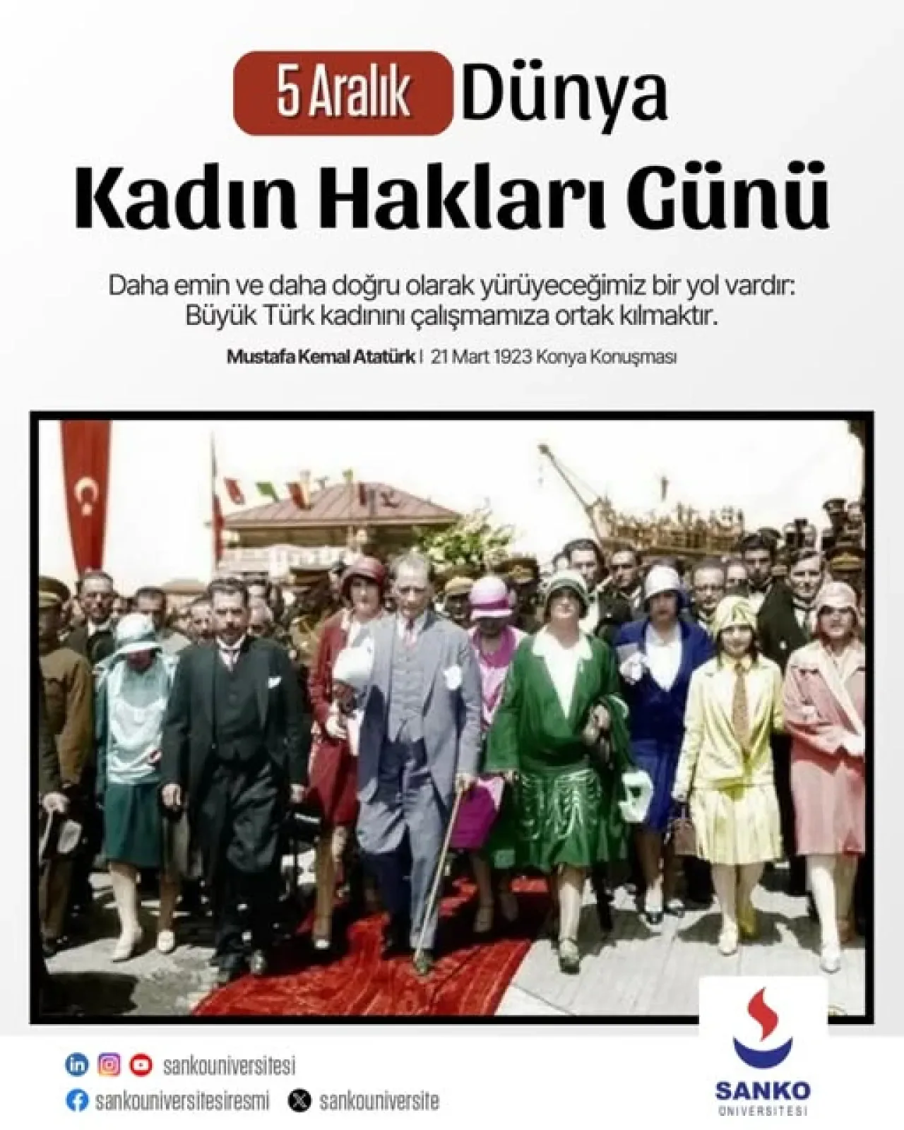 Sanko Üniversitesi'nden 5 Aralık Dünya Kadın Hakları Günü Mesajı Sanko Üniversitesi'nden 5 Aralık Dünya Kadın Hakları Günü Mesajı