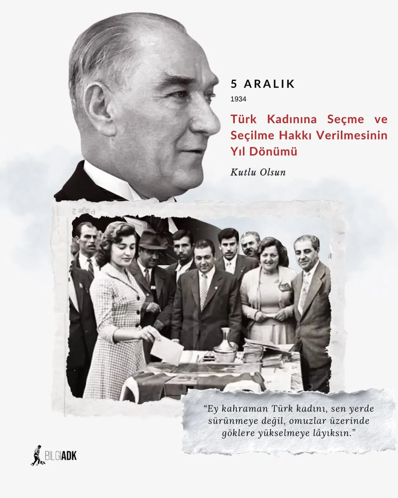 Türk Kadınına Seçme ve Seçilme Hakkının Tanınmasının 89. Yılı Kutlandı Türk Kadınına Seçme ve Seçilme Hakkının Tanınmasının 89. Yılı Kutlandı