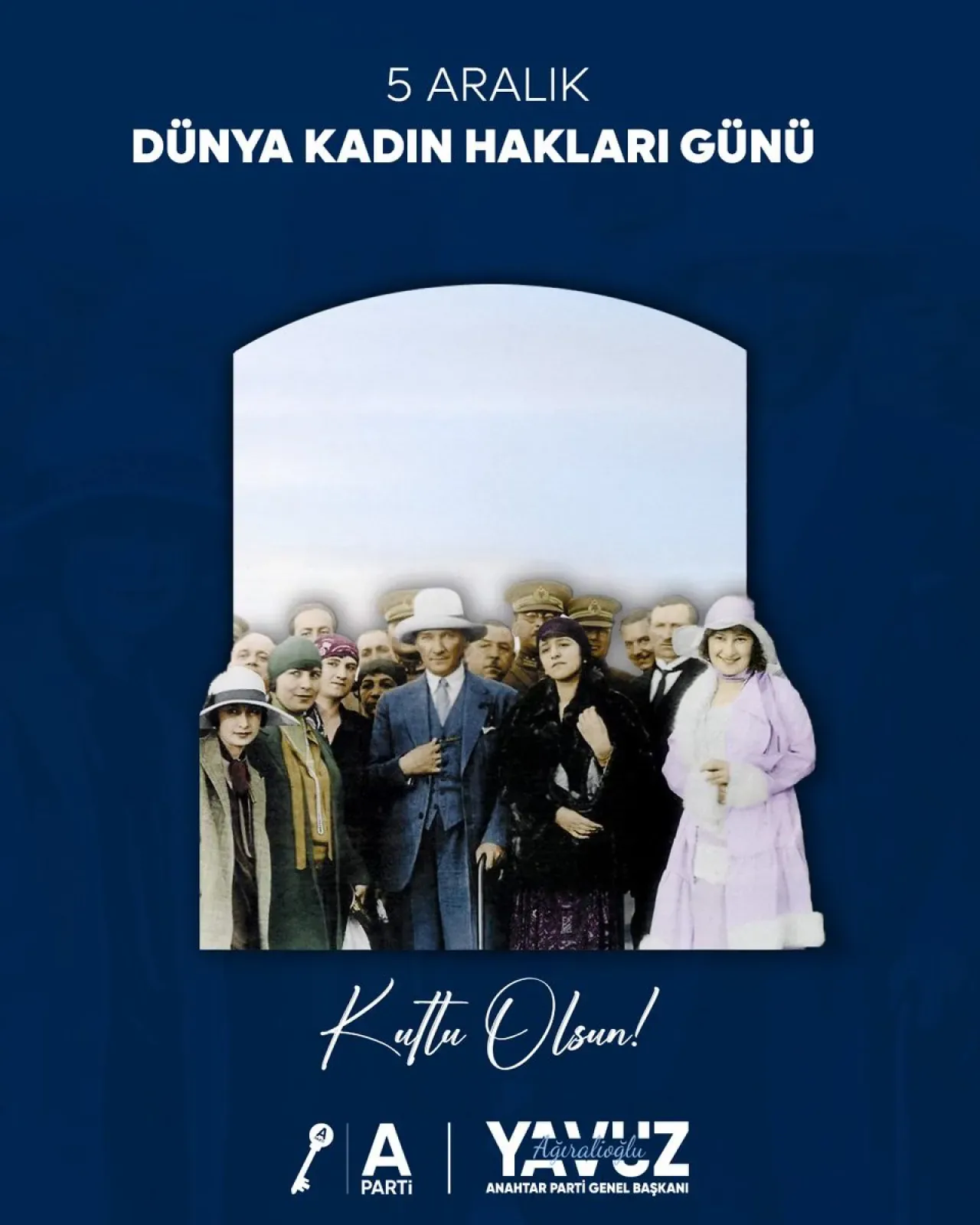 Anahtar Parti Genel Başkanı Ağıralioğlu'ndan Dünya Kadın Hakları Günü Mesajı: "Kadının Hukukunu Korumak Değişmez Ödevdir" Anahtar Parti Genel Başkanı Ağıralioğlu'ndan Dünya Kadın Hakları Günü Mesajı: "Kadının Hukukunu Korumak Değişmez Ödevdir"