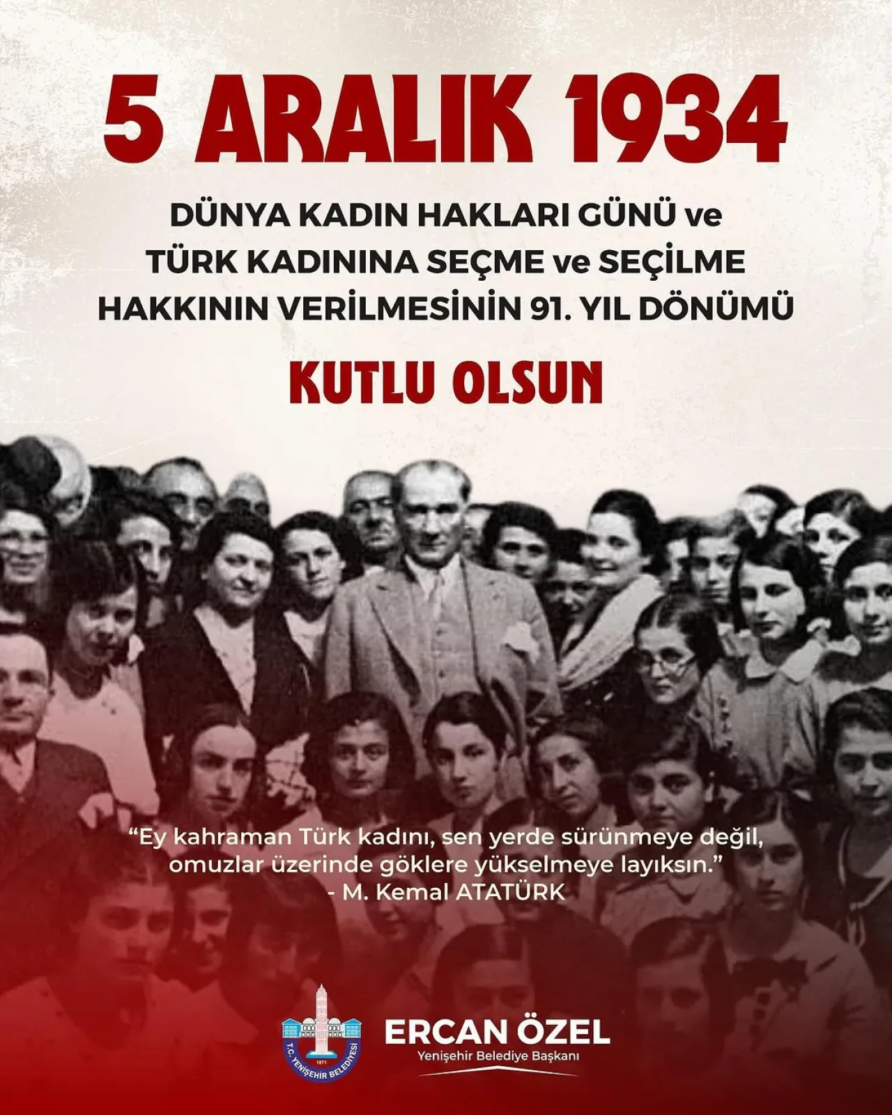Bursa Yenişehir'de 91. Yılında Dünya Kadın Hakları Günü Kutlandı Bursa Yenişehir'de 91. Yılında Dünya Kadın Hakları Günü Kutlandı