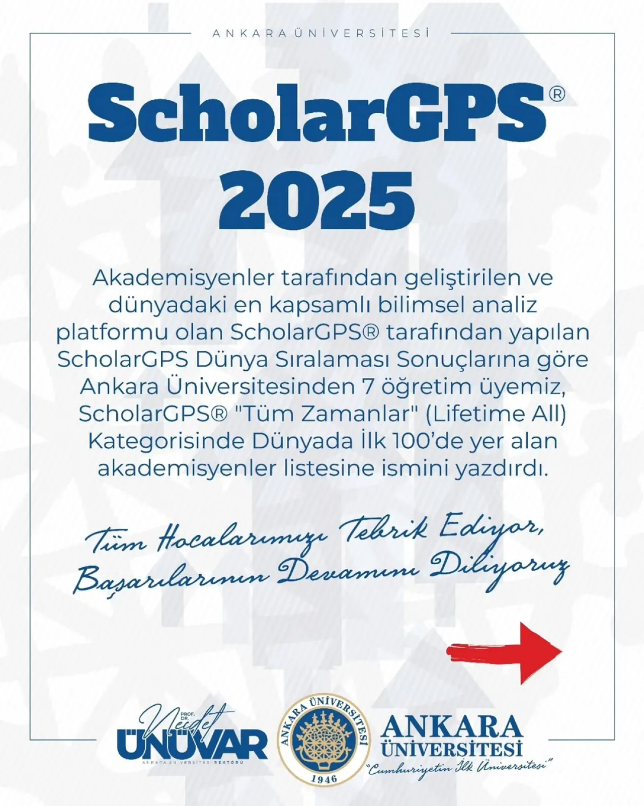 Ankara Üniversitesi'nden 7 Akademisyen Dünya Listesinde Ankara Üniversitesi'nden 7 Akademisyen Dünya Listesinde