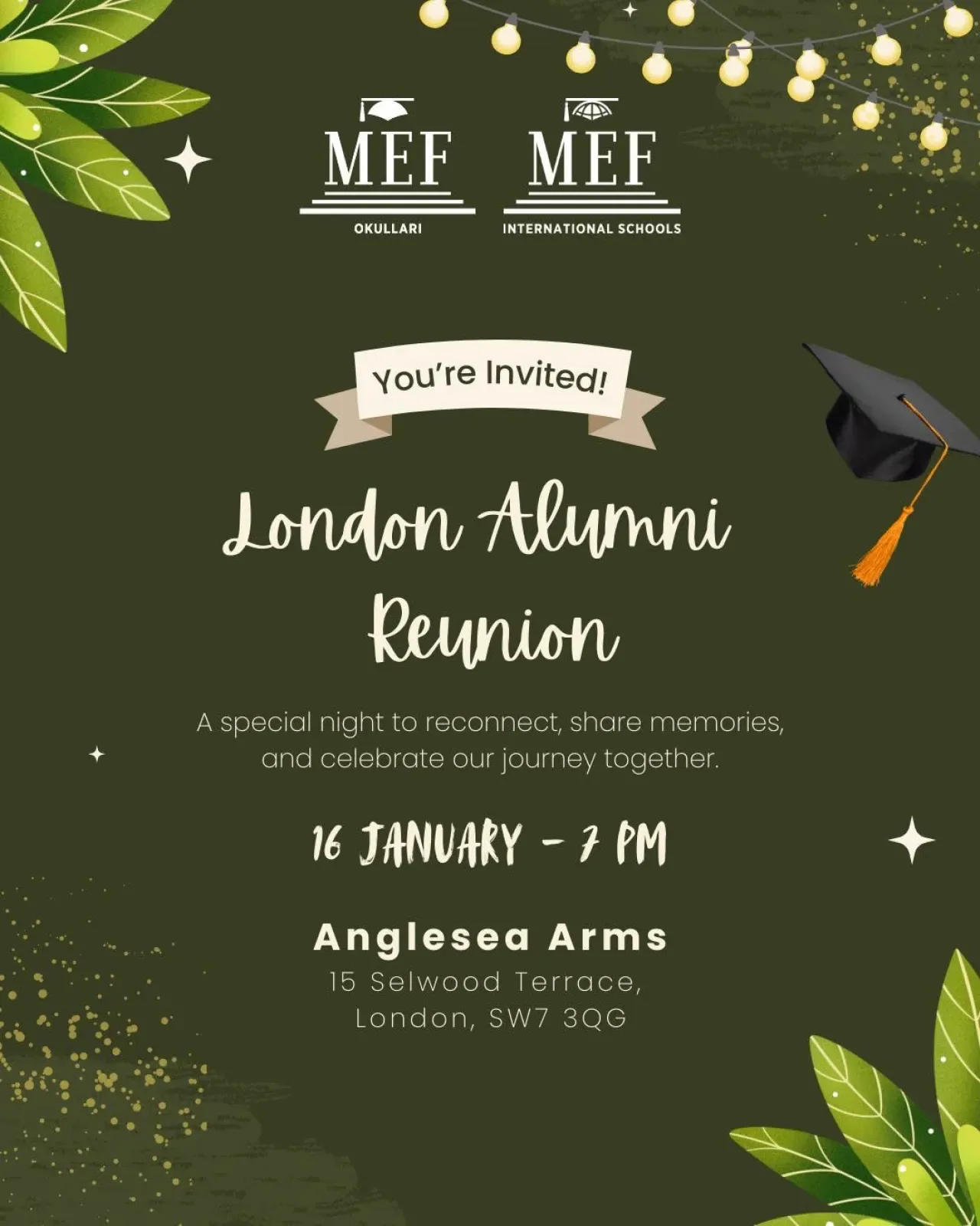 MEF International Schools Londra'da Mezunlar Buluşması Düzenliyor MEF International Schools Londra'da Mezunlar Buluşması Düzenliyor