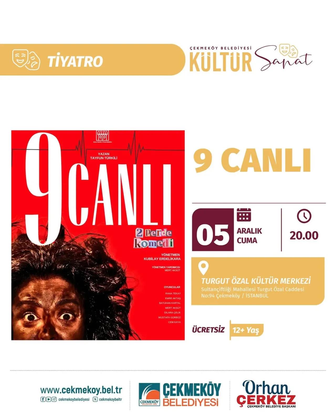 Çekmeköy'de 9 Canlı Tiyatro Oyunu Sahnelenecek Çekmeköy'de 9 Canlı Tiyatro Oyunu Sahnelenecek
