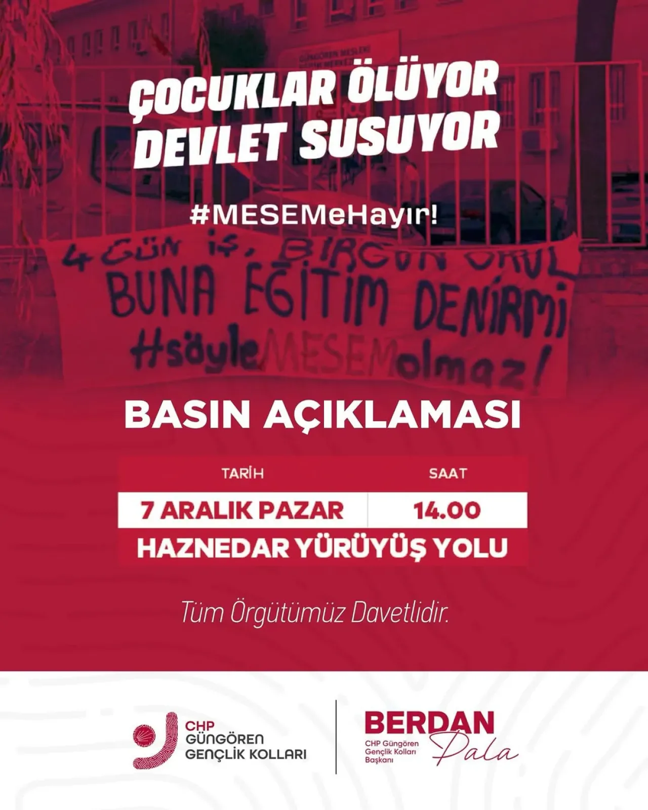CHP Güngören Gençlik Kolları, MESEM'e Karşı 39 İlde Eş Zamanlı Eylem Düzenliyor CHP Güngören Gençlik Kolları, MESEM'e Karşı 39 İlde Eş Zamanlı Eylem Düzenliyor