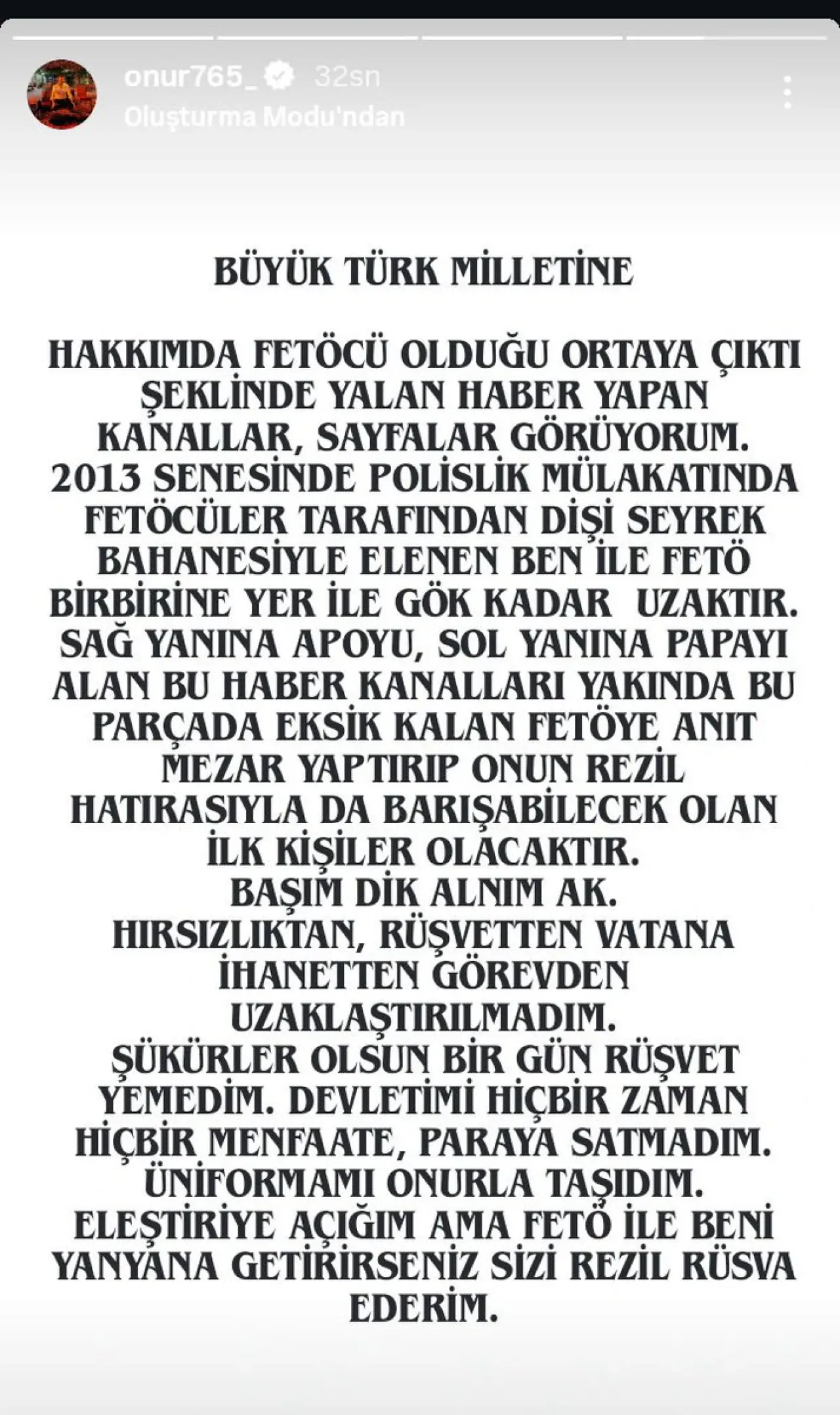 Polis Onur Şener'den FETÖ İddialarına Sert Tepki Polis Onur Şener'den FETÖ İddialarına Sert Tepki